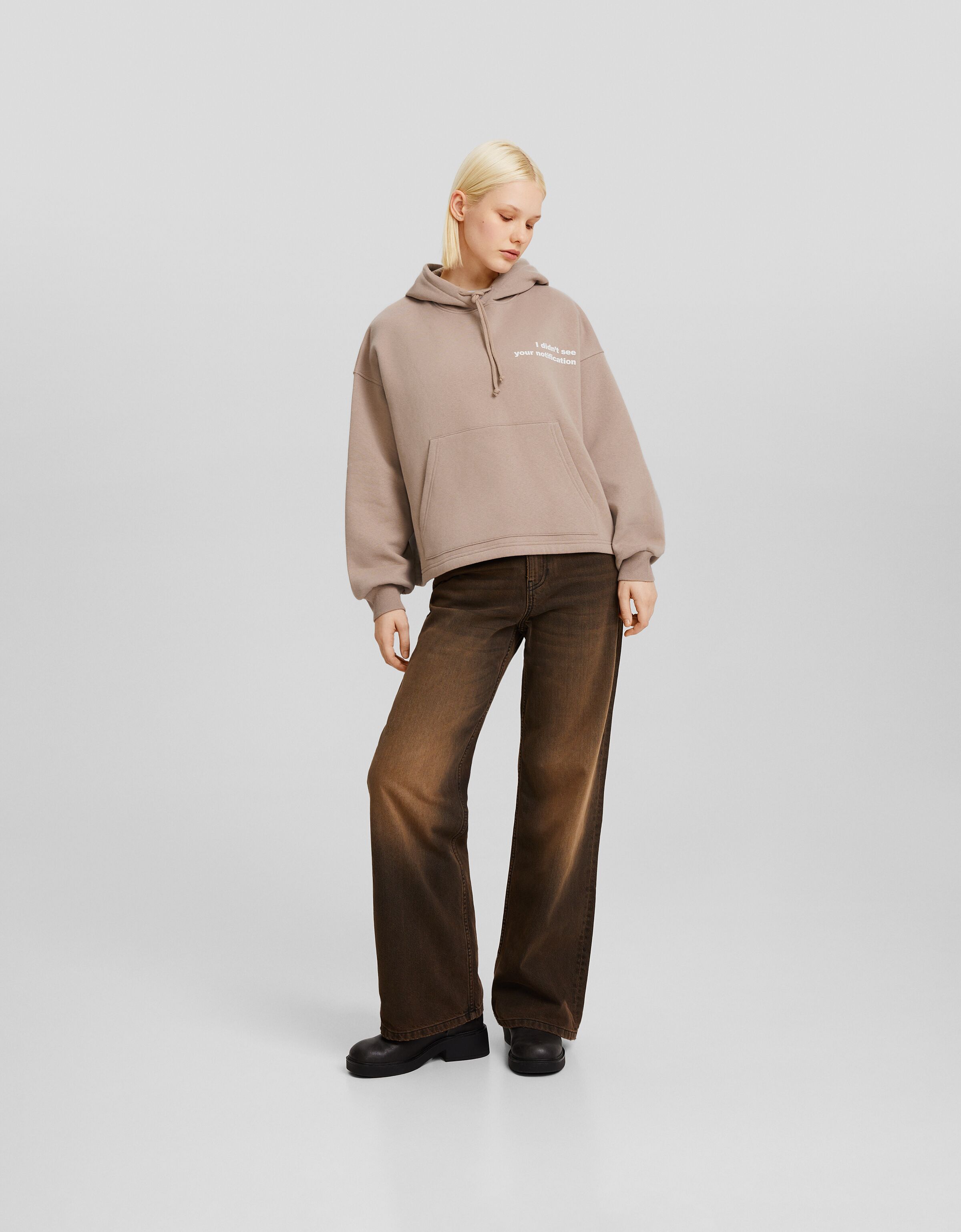 Printed oversize hoodie BSK Teen Bershka