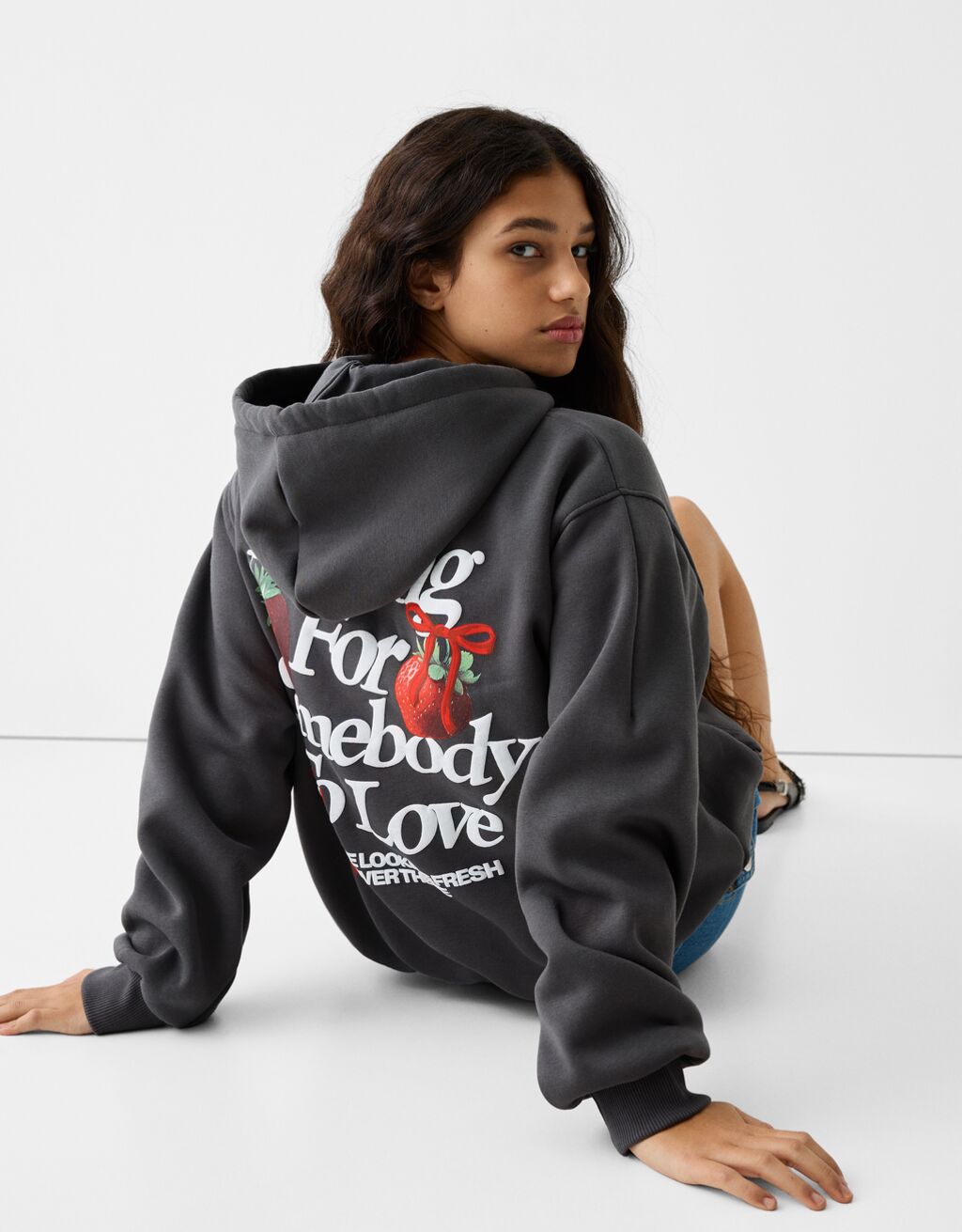 Black net online hoodie