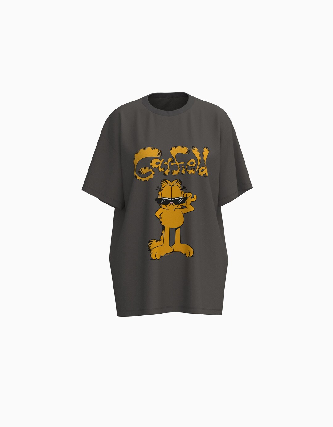 Oversize, kortærmet T-shirt med Garfield-print