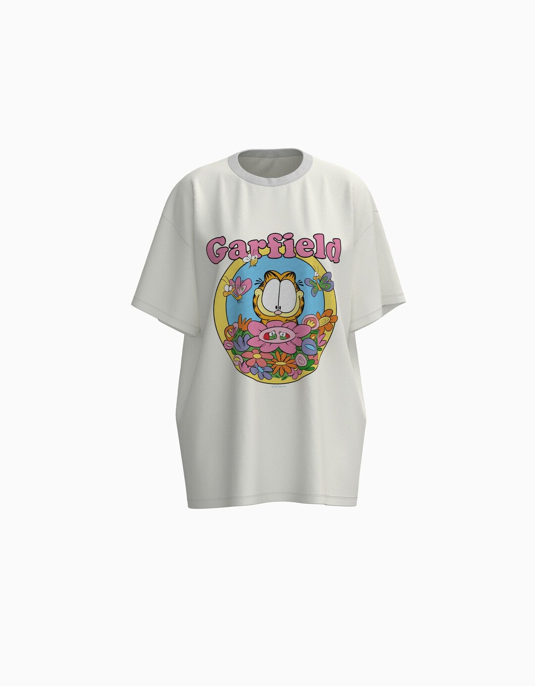 Oversize, kortærmet T-shirt med Garfield-print