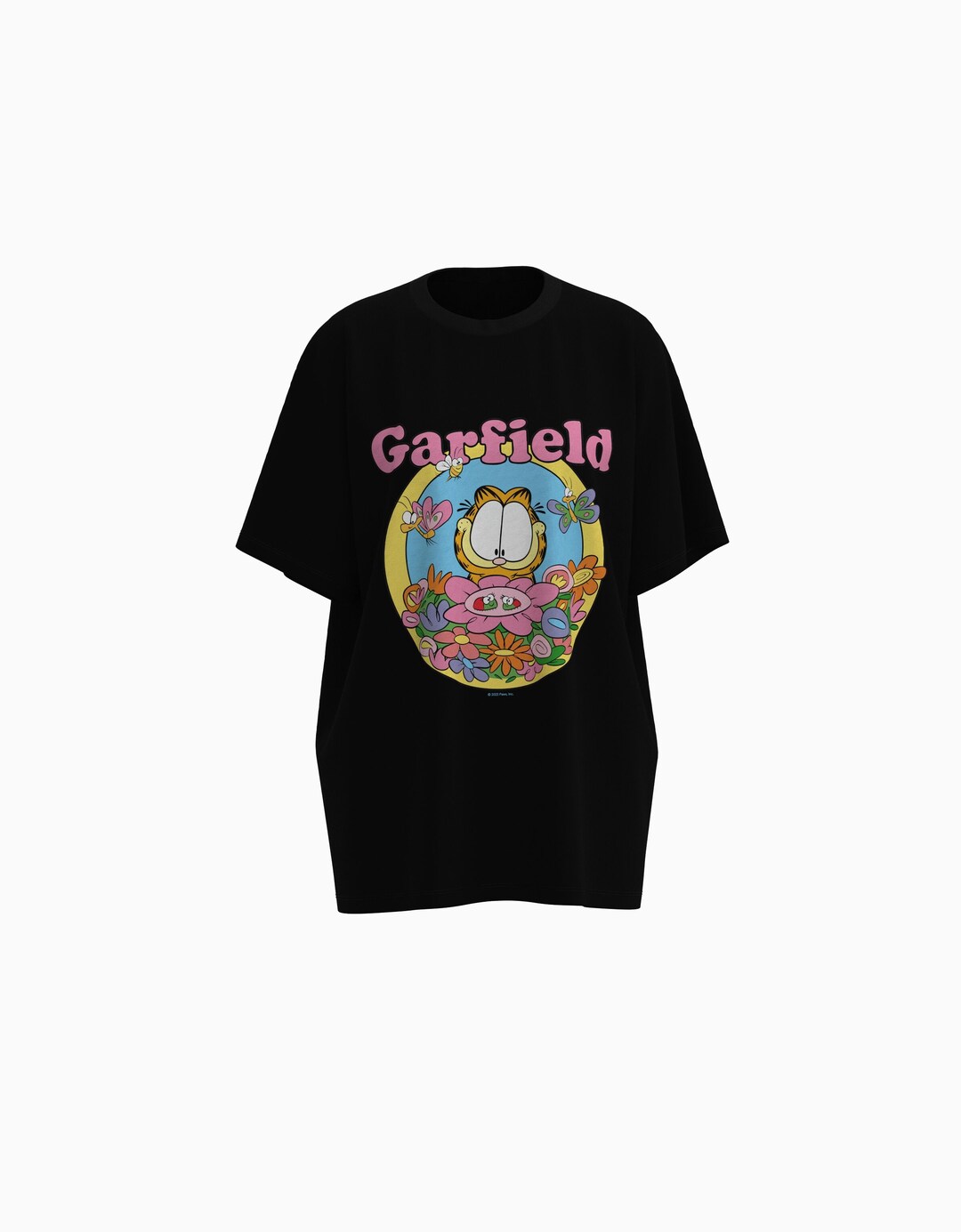 Oversize, kortærmet T-shirt med Garfield-print