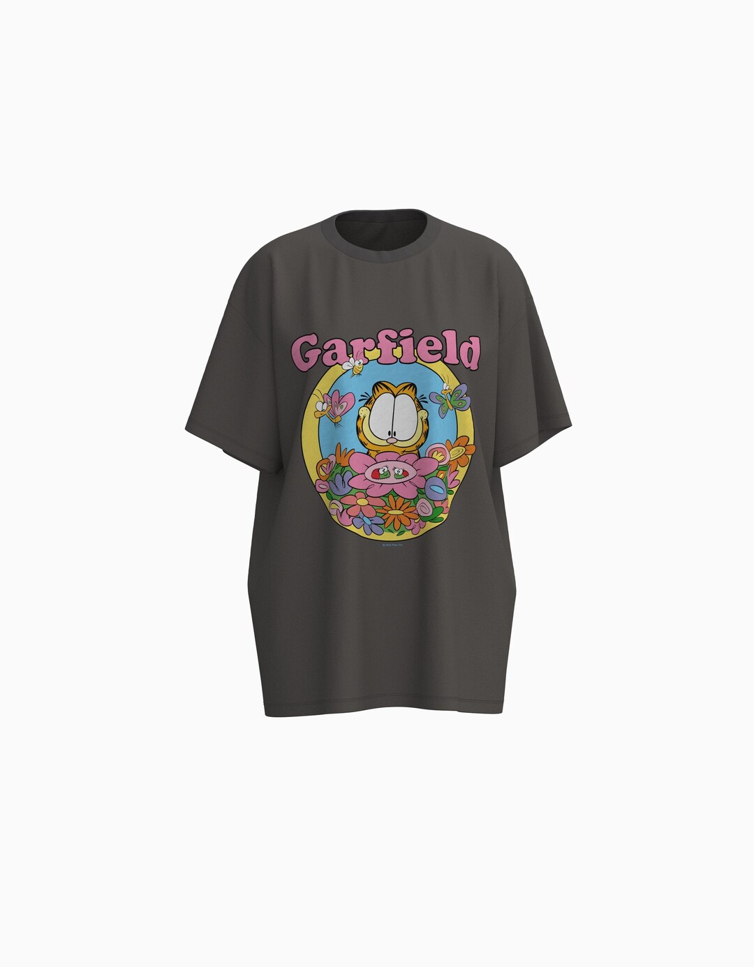 Oversize, kortærmet T-shirt med Garfield-print
