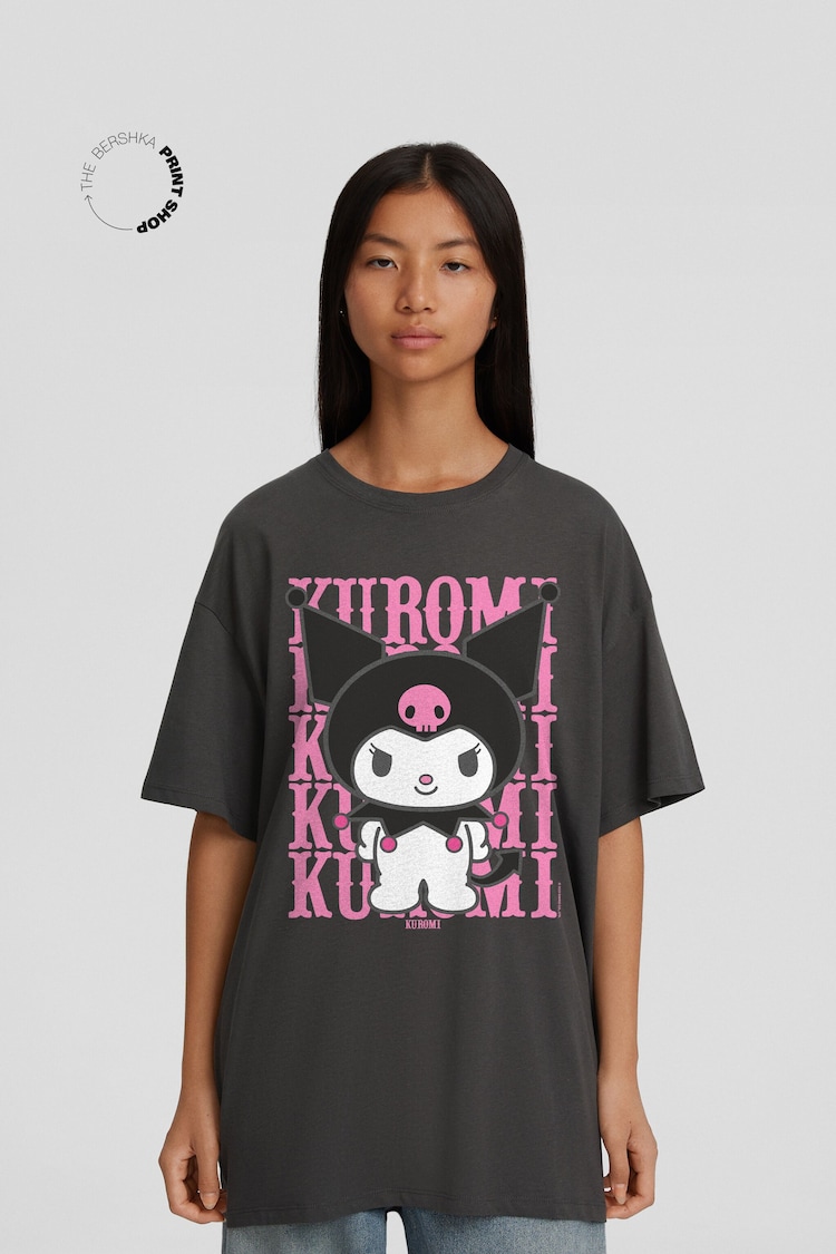 Kuromi print short sleeve oversize T-shirt