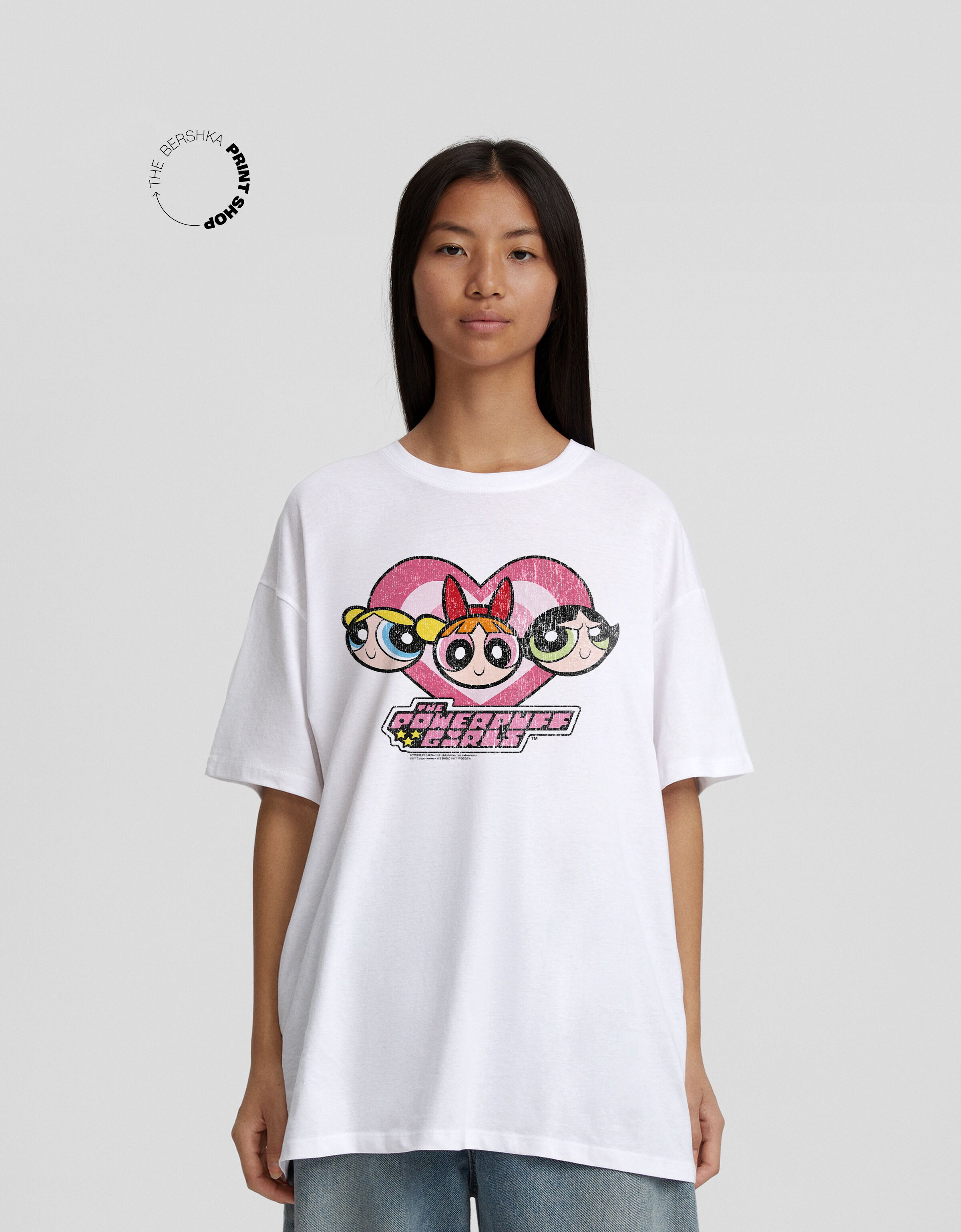 T shirt manches courtes oversize imprim Les Super Nanas Tee