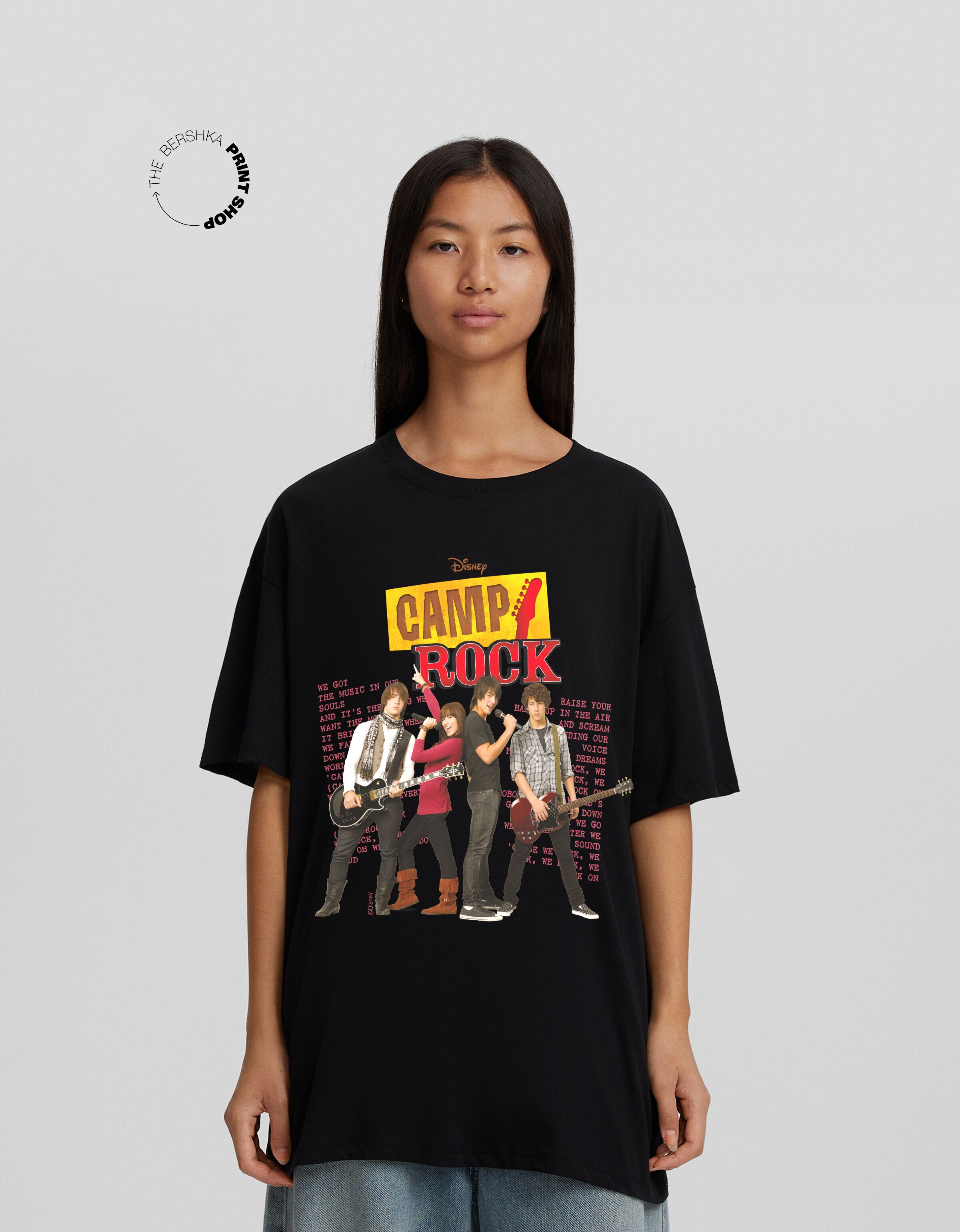 Camp Rock print oversize short sleeve T shirt T shirts BSK