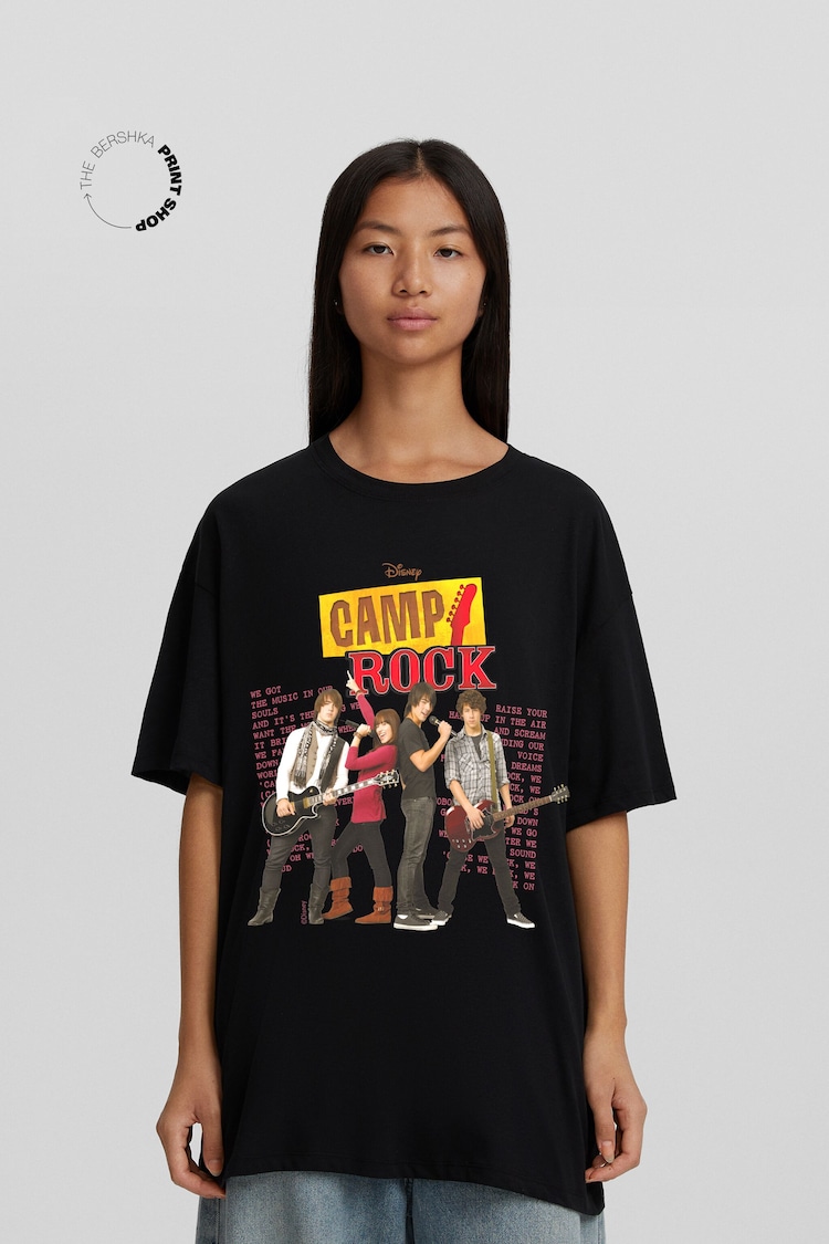 Camp Rock print oversize short sleeve T-shirt