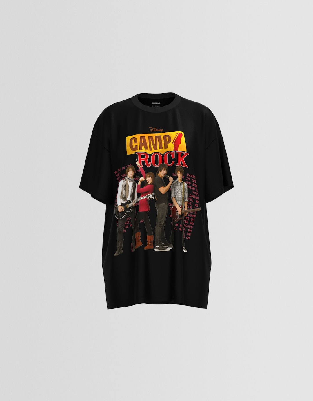 Maglietta con stampa Camp Rock a maniche corte oversize