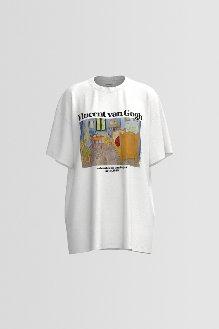 Oversize ležérne tričko s krátkym rukávom s potlačou Vincent van Gogh