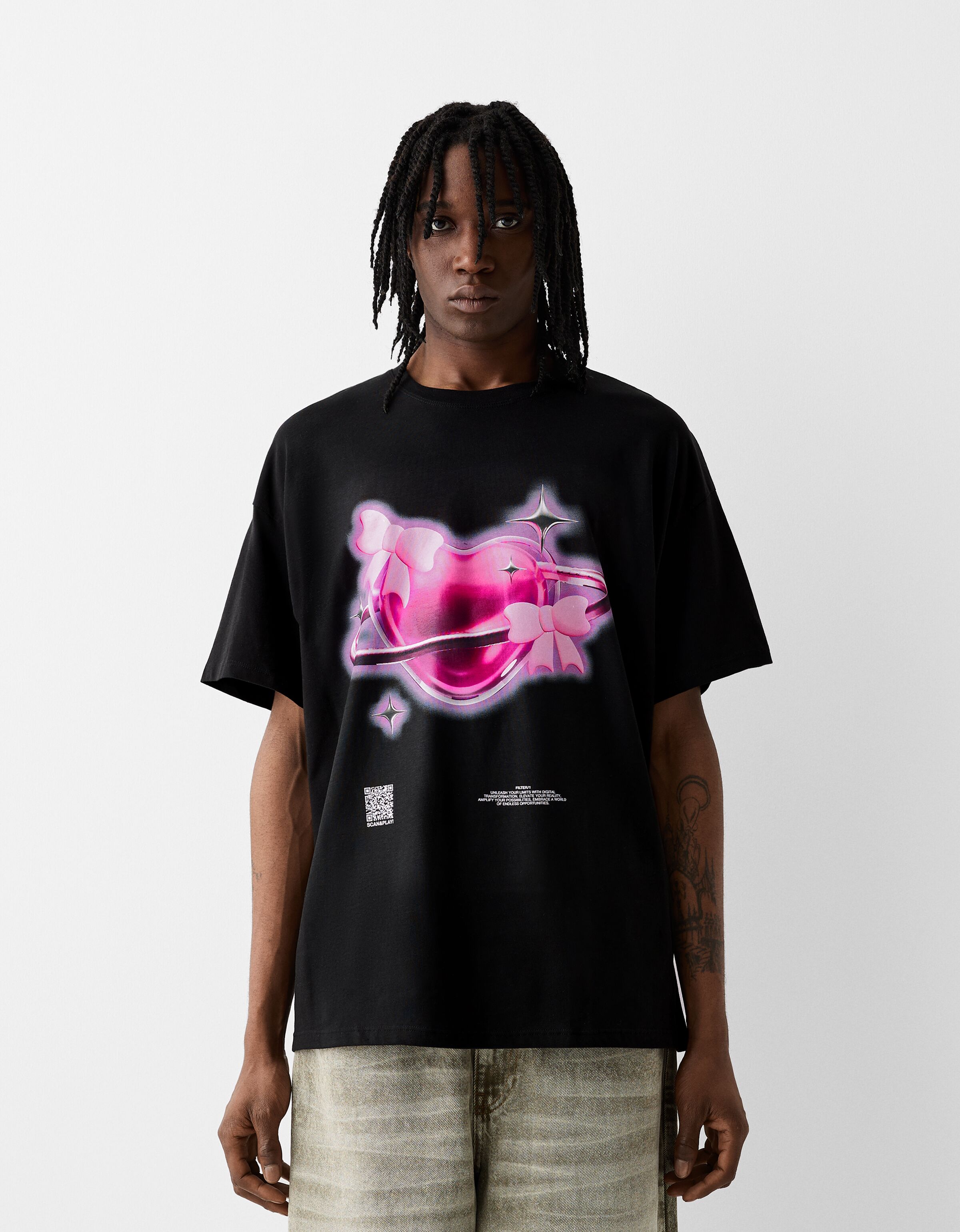 Camiseta Bershka Wearable Art oversize fit print Wearable Art Mujer Bershka