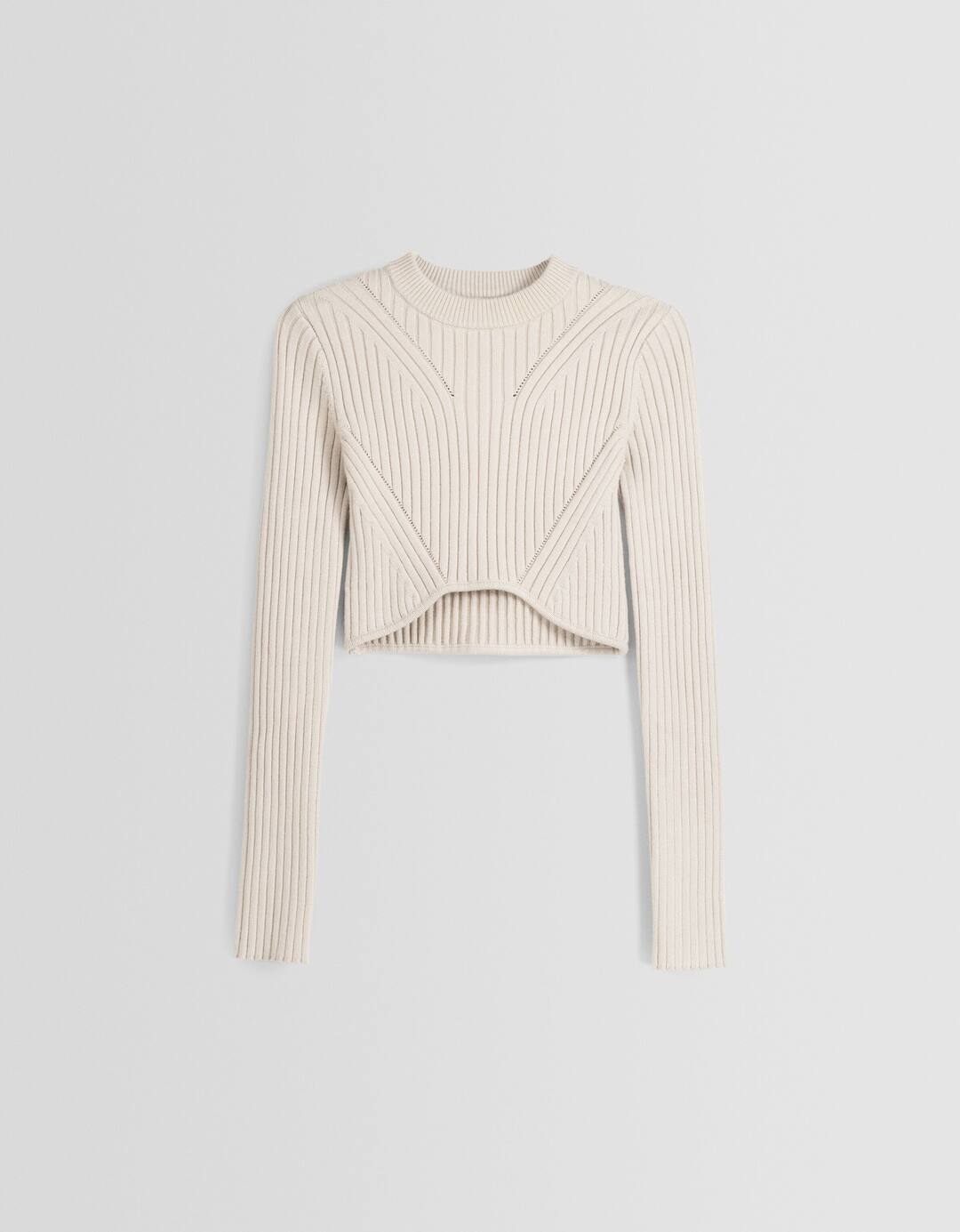 Ribbed knit cropped sweater