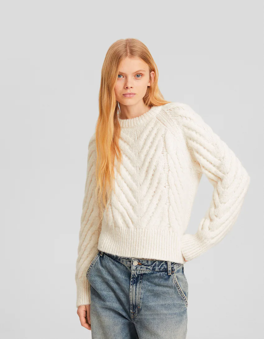 Cable-knit sweater - Sweaters and cardigans - Women