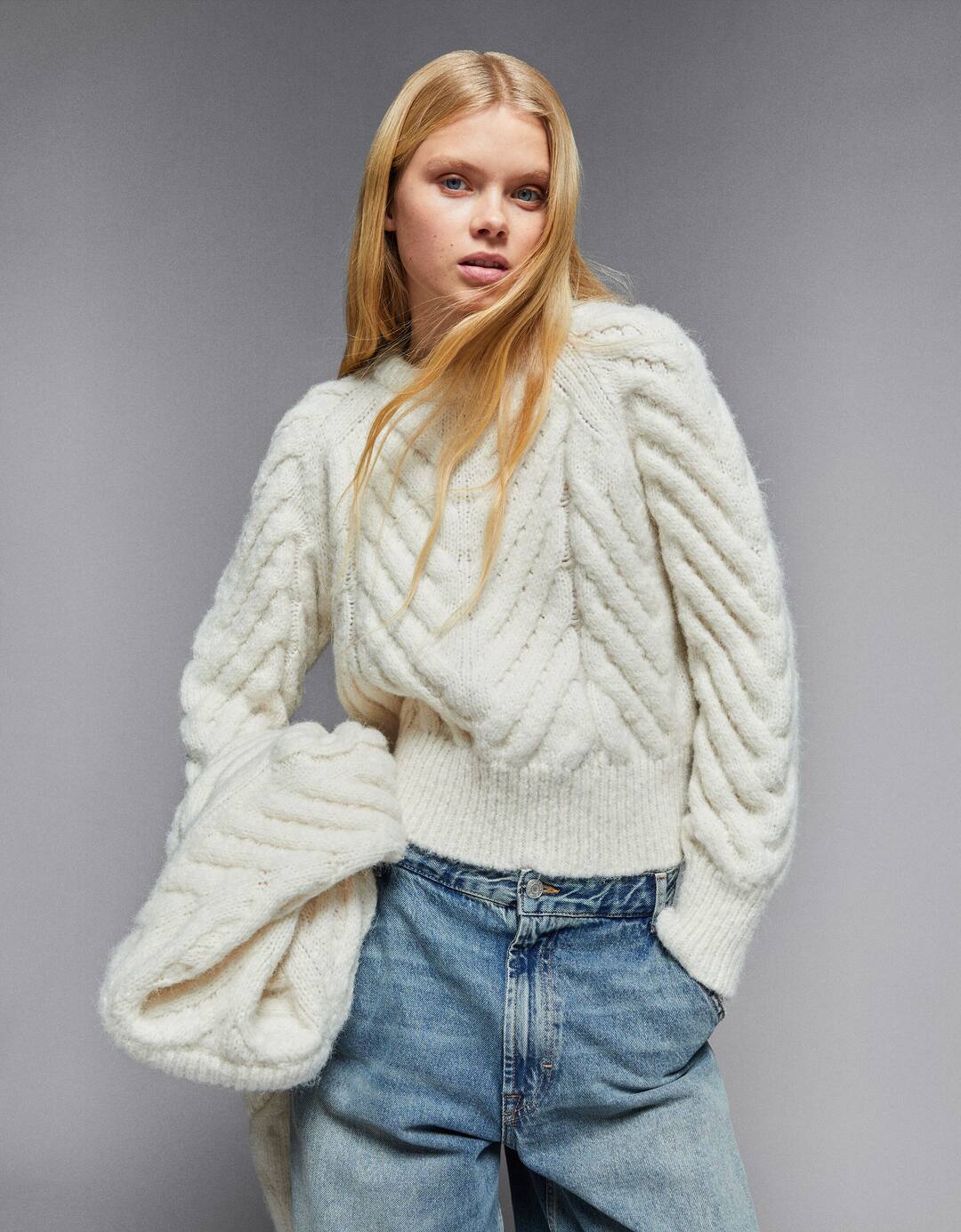 Cable-knit sweater