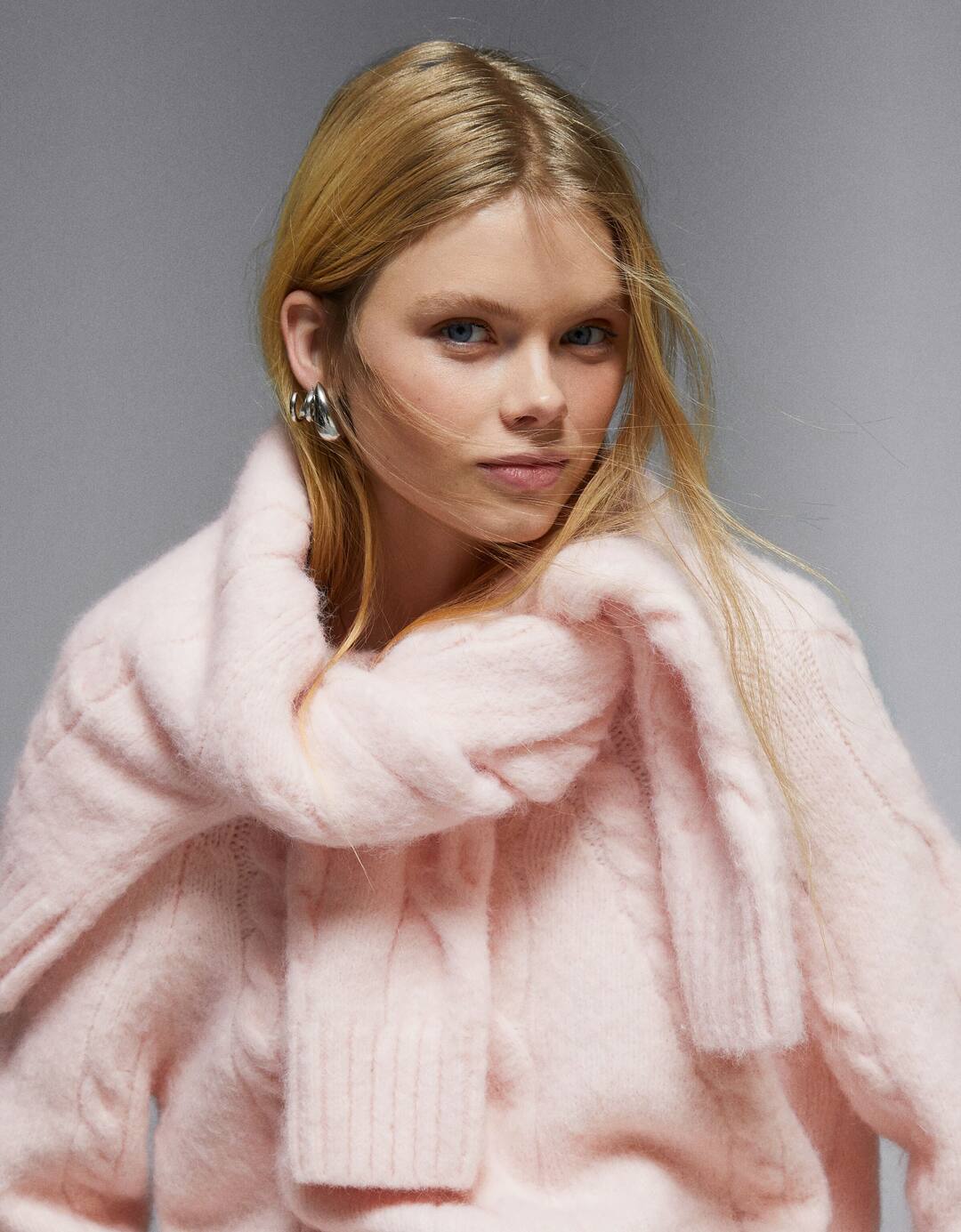 Cable-knit sweater