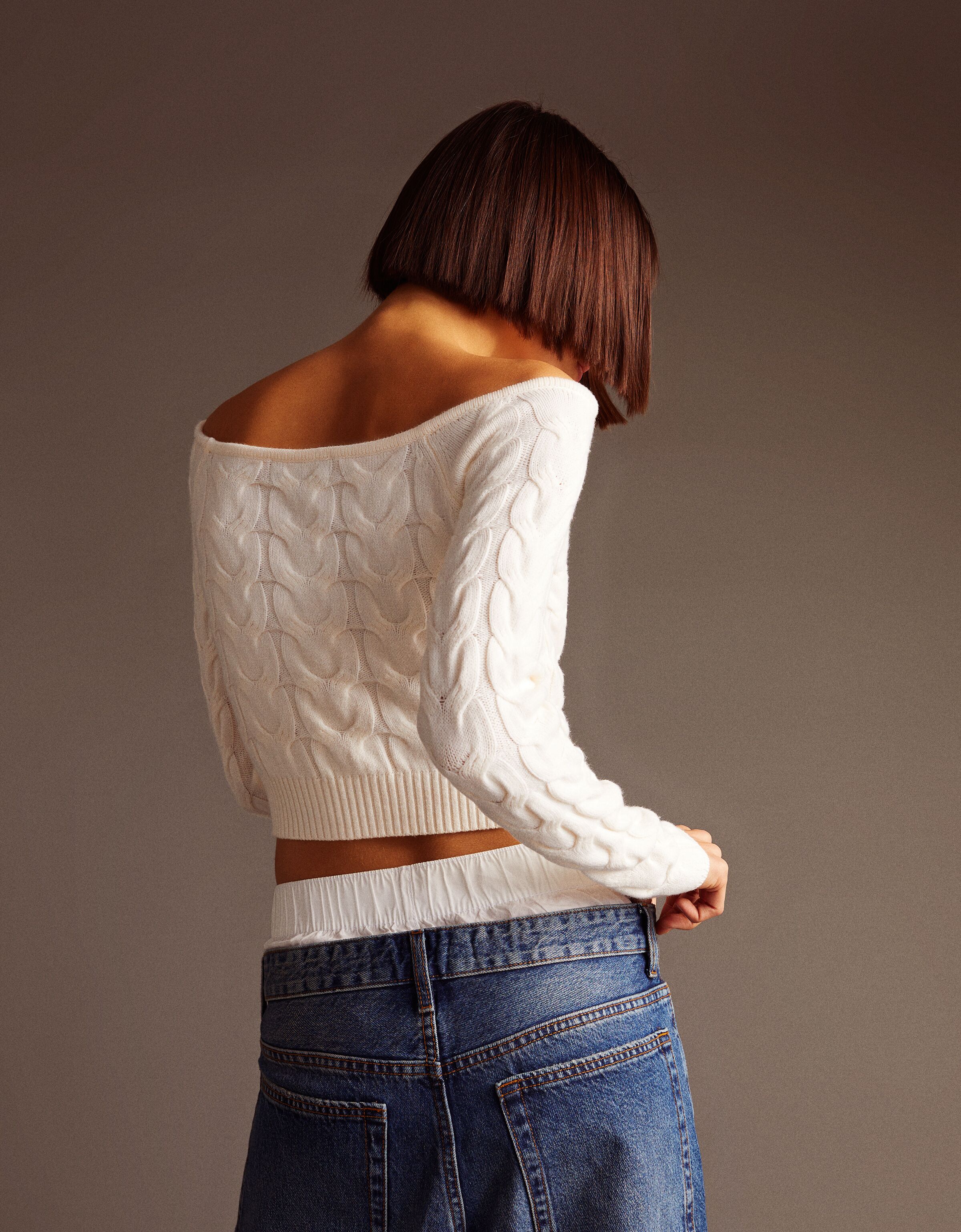 Bardot knot back sweater cheap