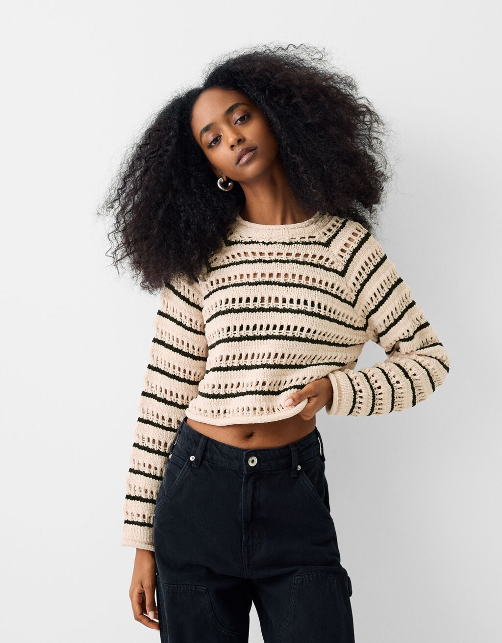 Chenille open-knit sweater - Sweaters and cardigans - BSK Teen