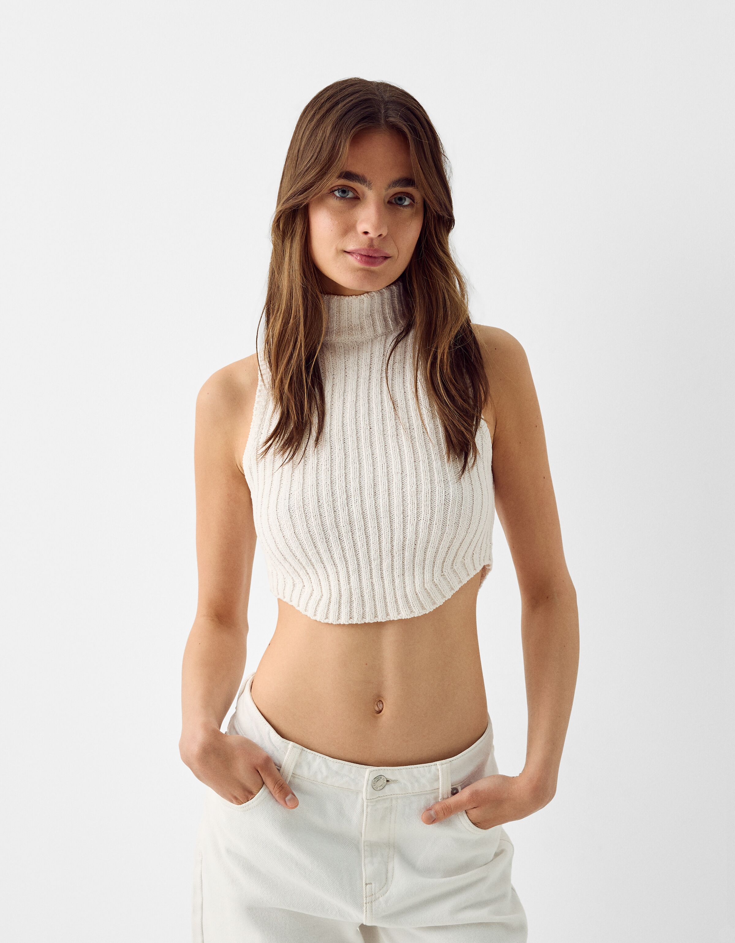 Mock shop sleeveless turtleneck