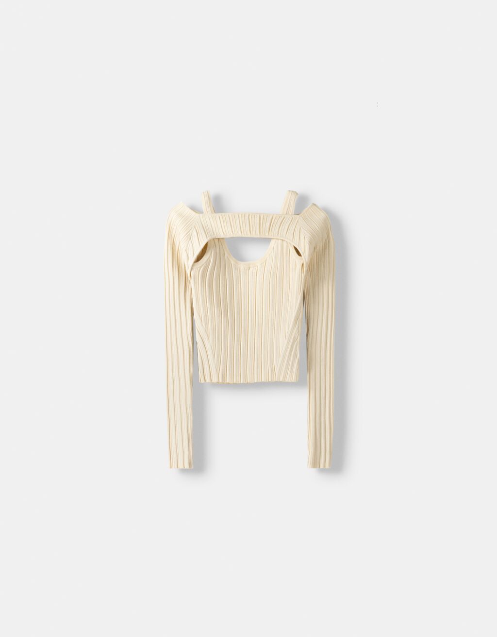 سويتر بأكمام طويلة-كريمي-4