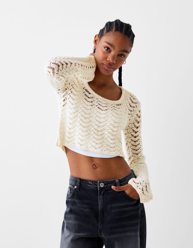 High neck chenille sweater - Sweatshirts and sweaters - BSK Teen