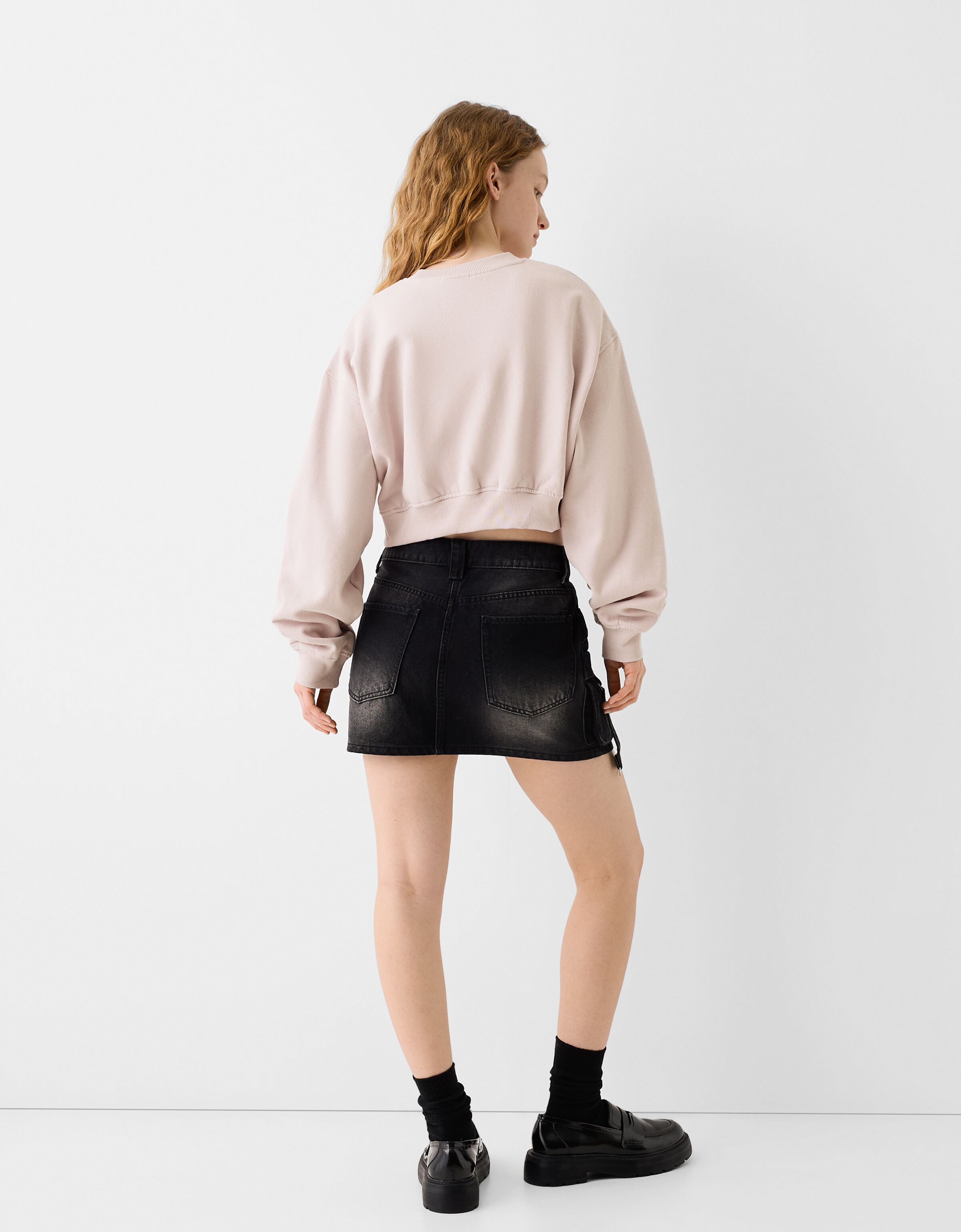 Bershka crop sweatshirt top