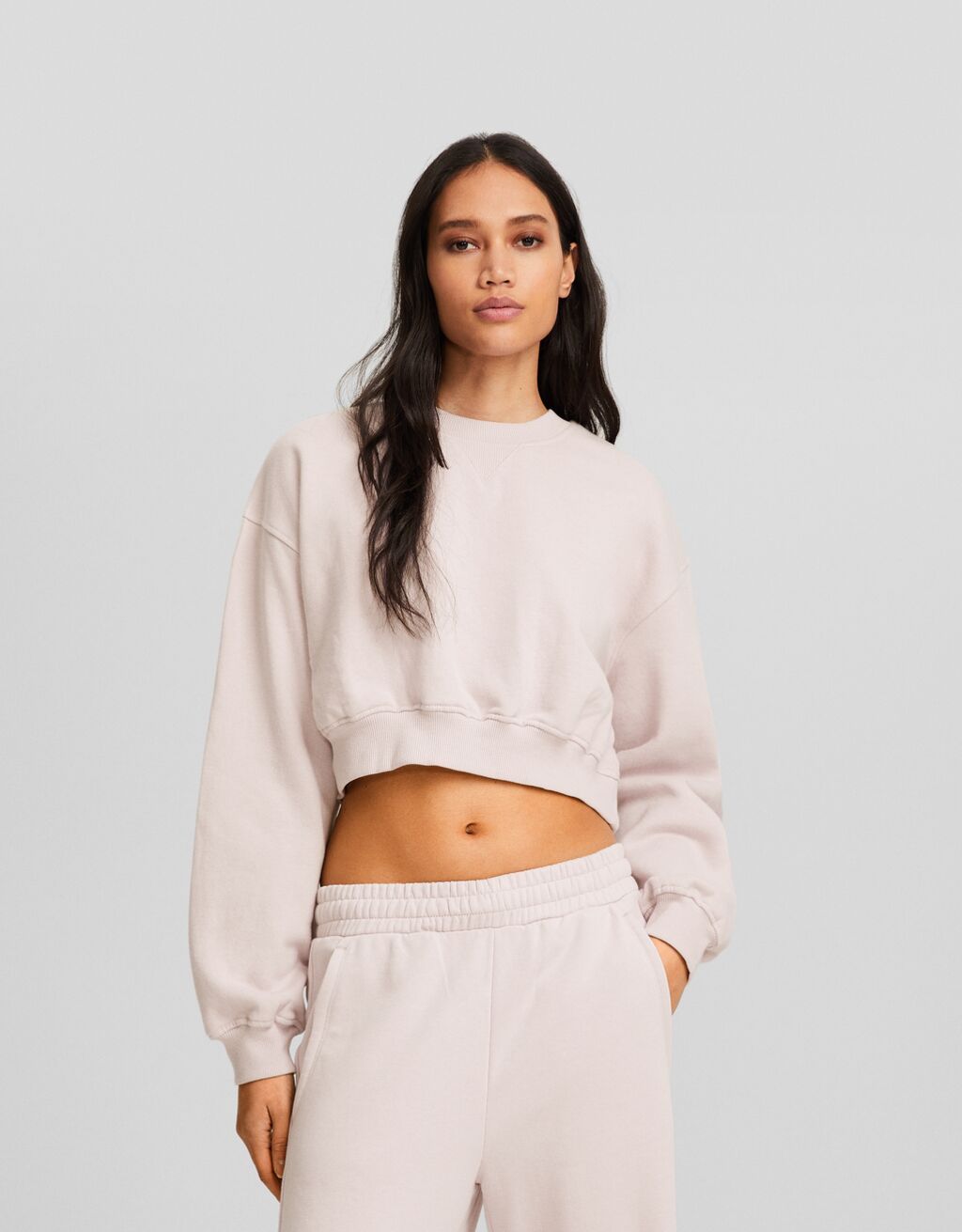 Pink clearance cropped sweatshirt