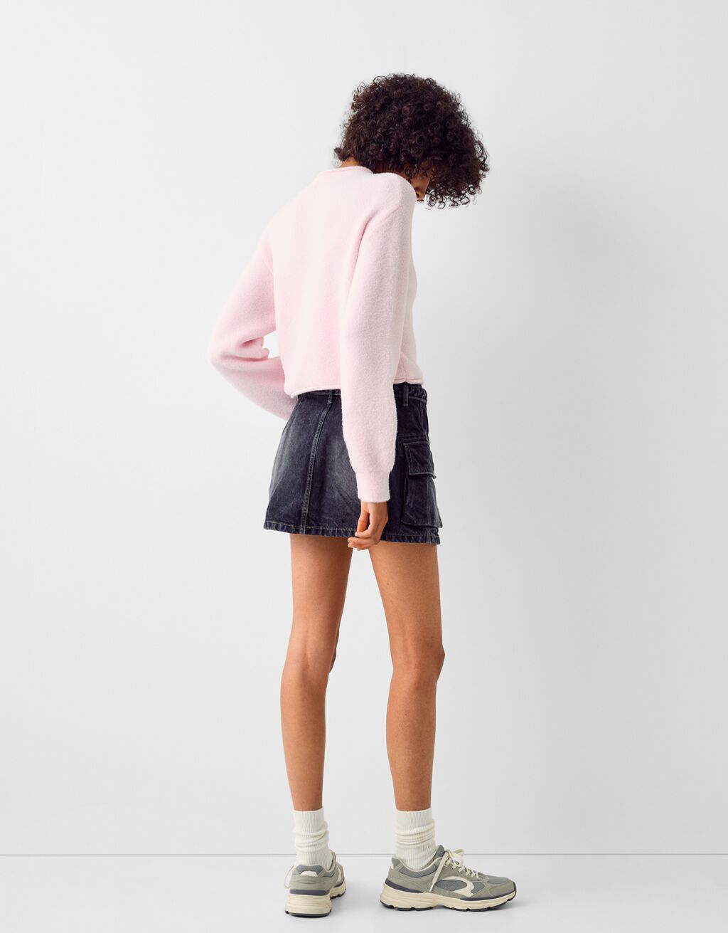 سويتر ناعم برقبة عالية-زهري-1