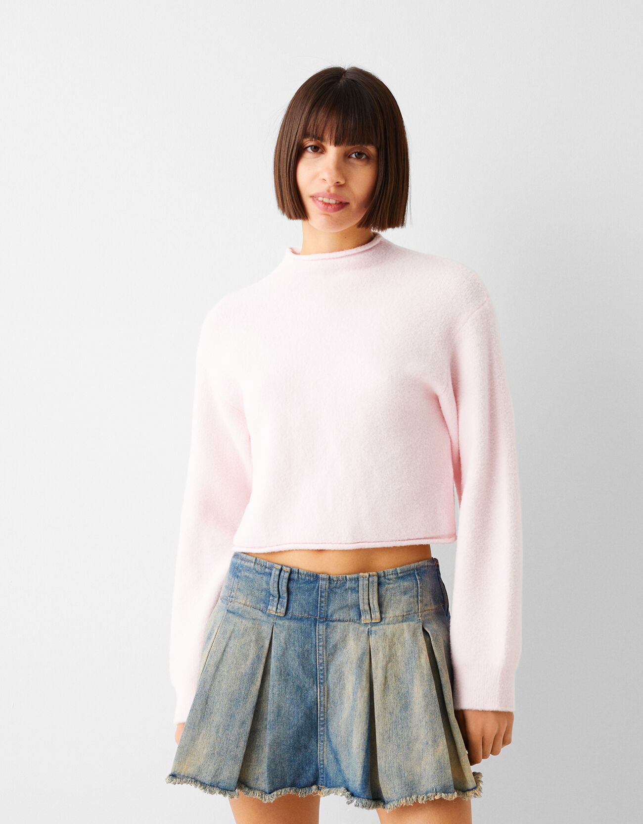 Pull avec col fourrure femme hot sale