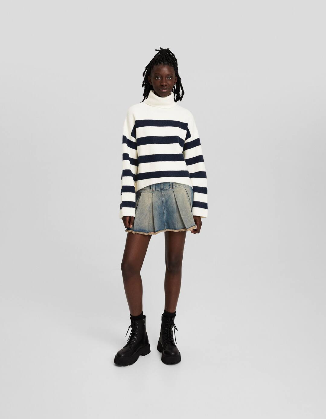 Raised neck jumper