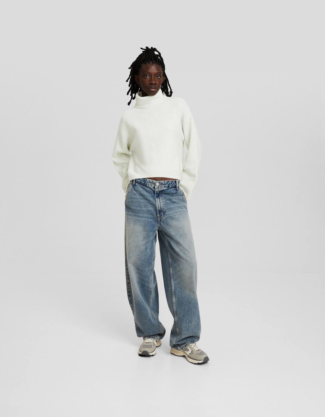 Raised neck jumper
