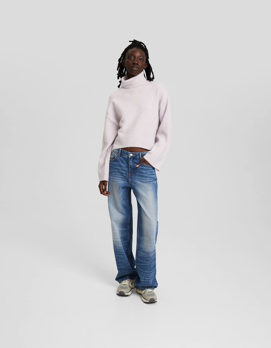 Raised neck jumper