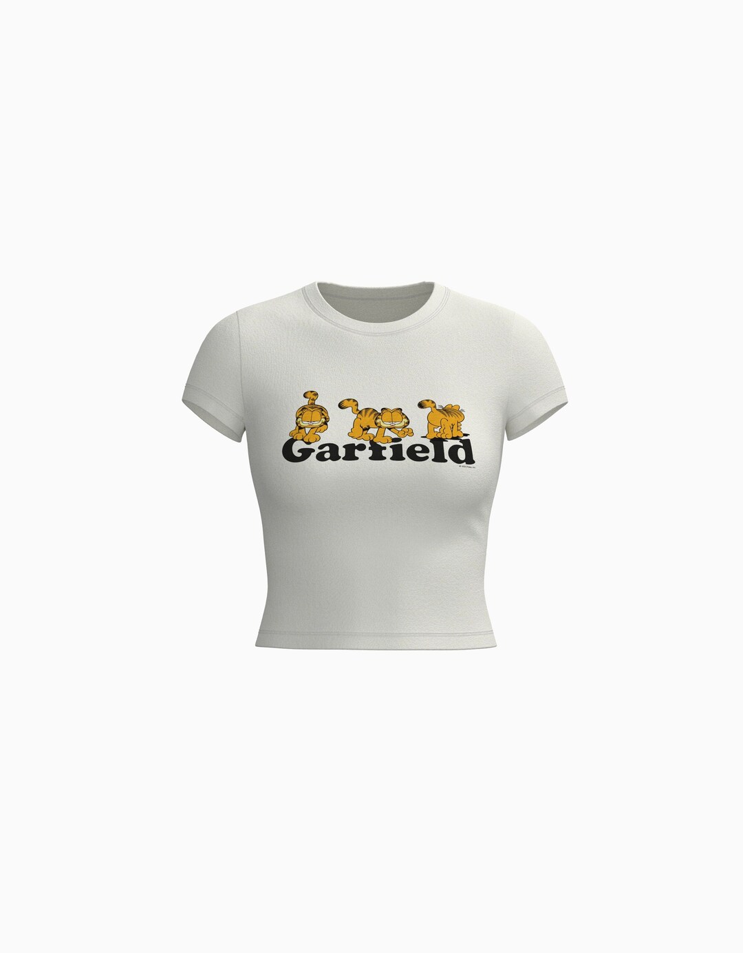 Tætsiddende, kortærmet T-shirt med Garfield-print