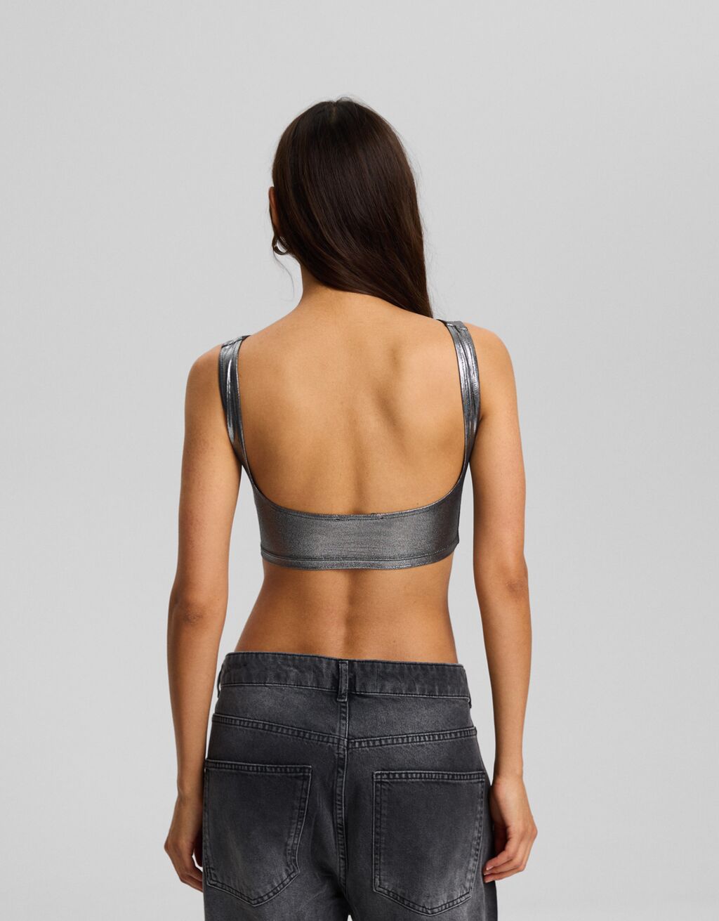 Top sans manches dos nu-Argent-1