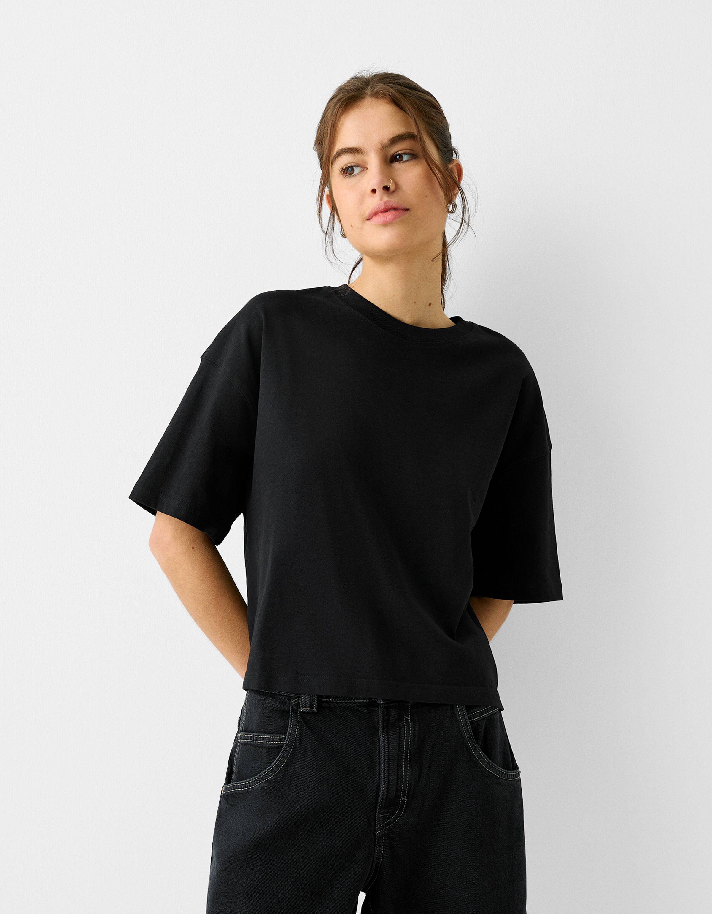 Camisetas basicas mujer cheap bershka