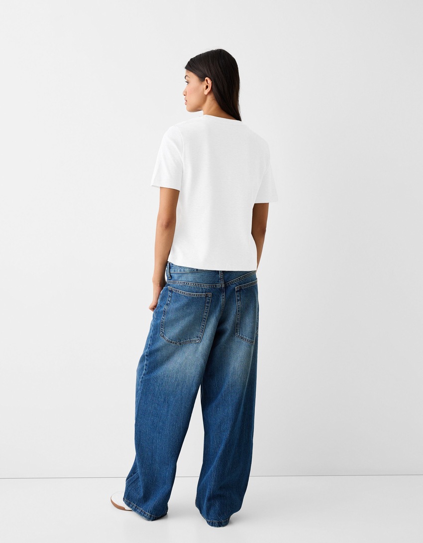 Regular fit short sleeve T-shirt-Off white-1