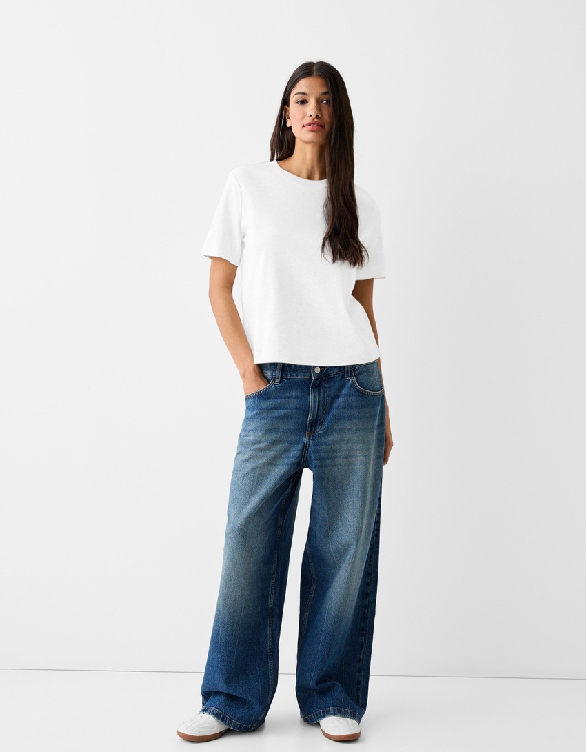 Regular fit short sleeve T-shirt-Off white-3
