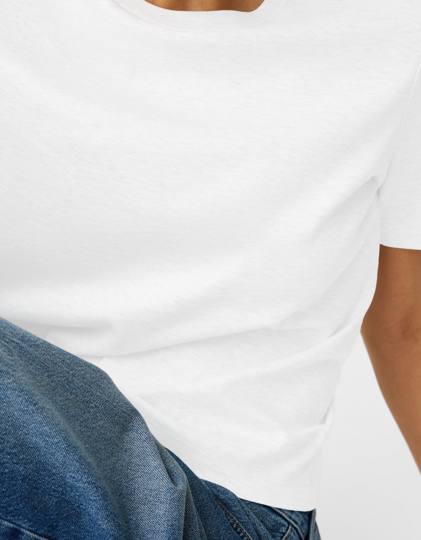 Regular fit short sleeve T-shirt-Off white-5