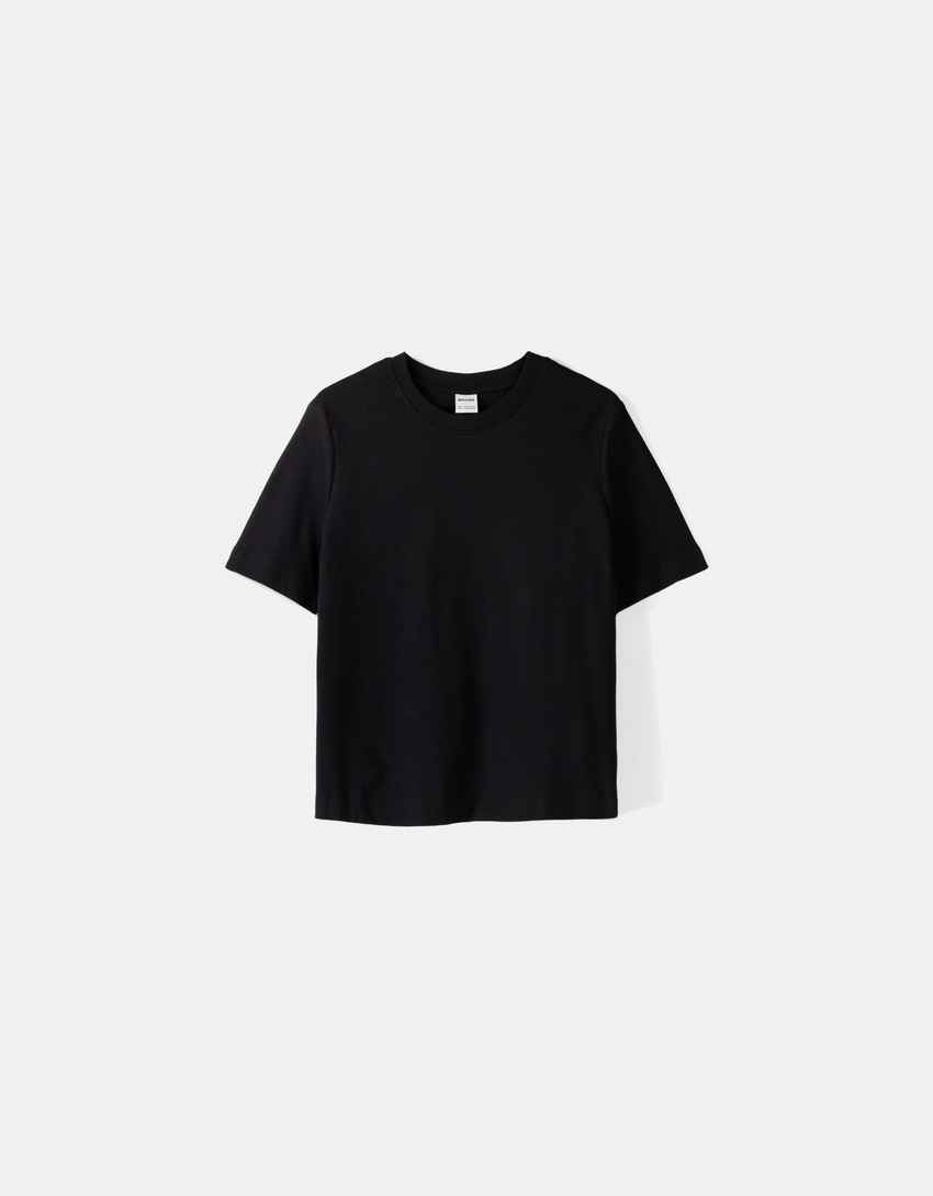 Regular fit short sleeve T-shirt-Black-4