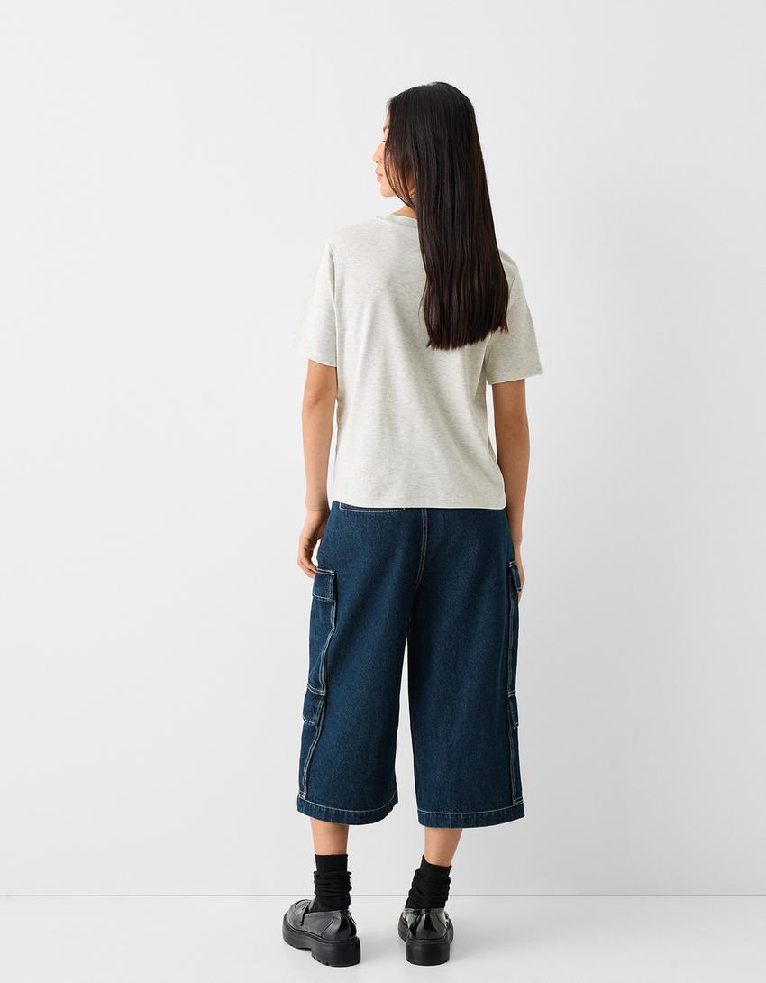 T-shirt manches courtes regular fit-Gris-1