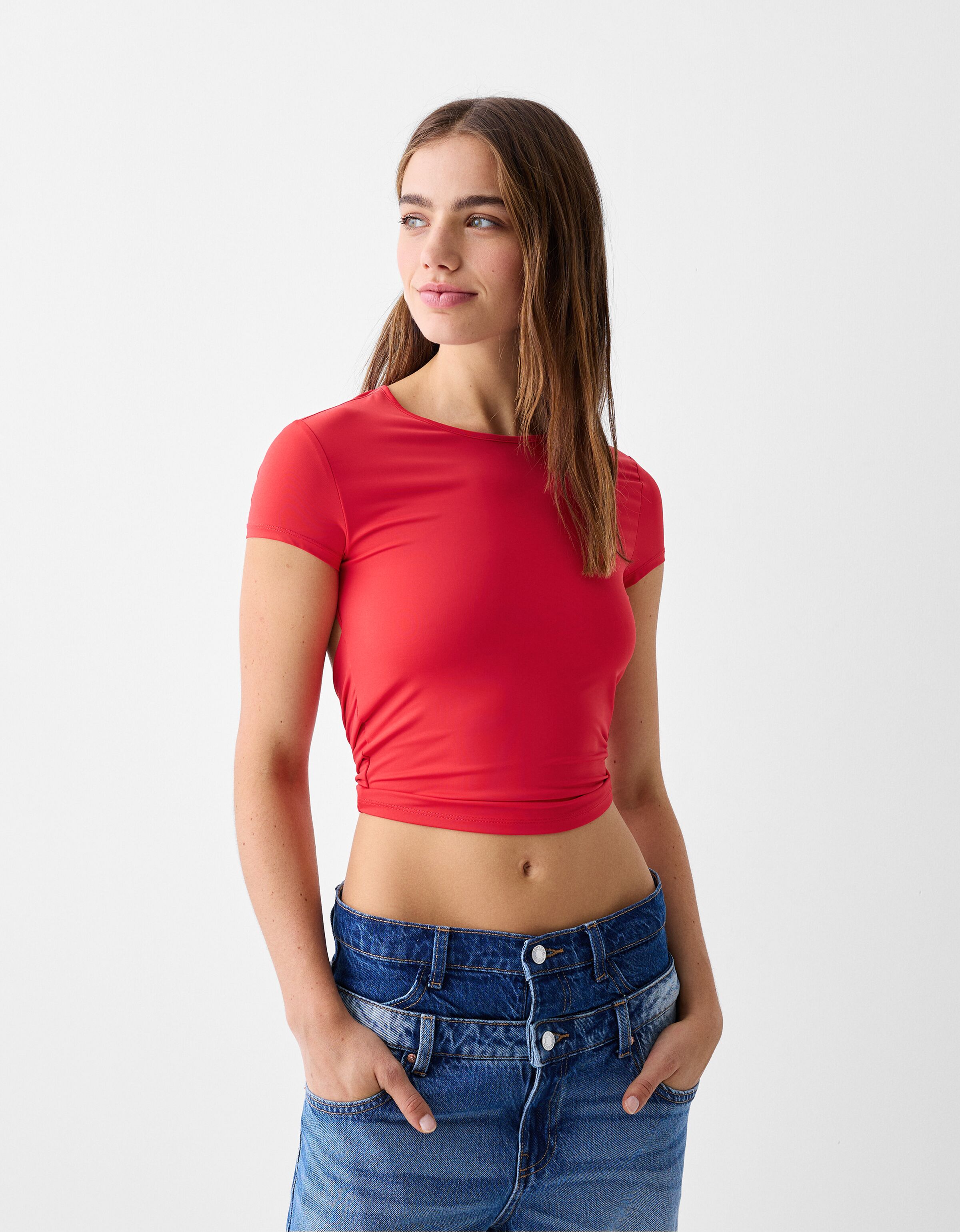 Open back outlet tee shirt