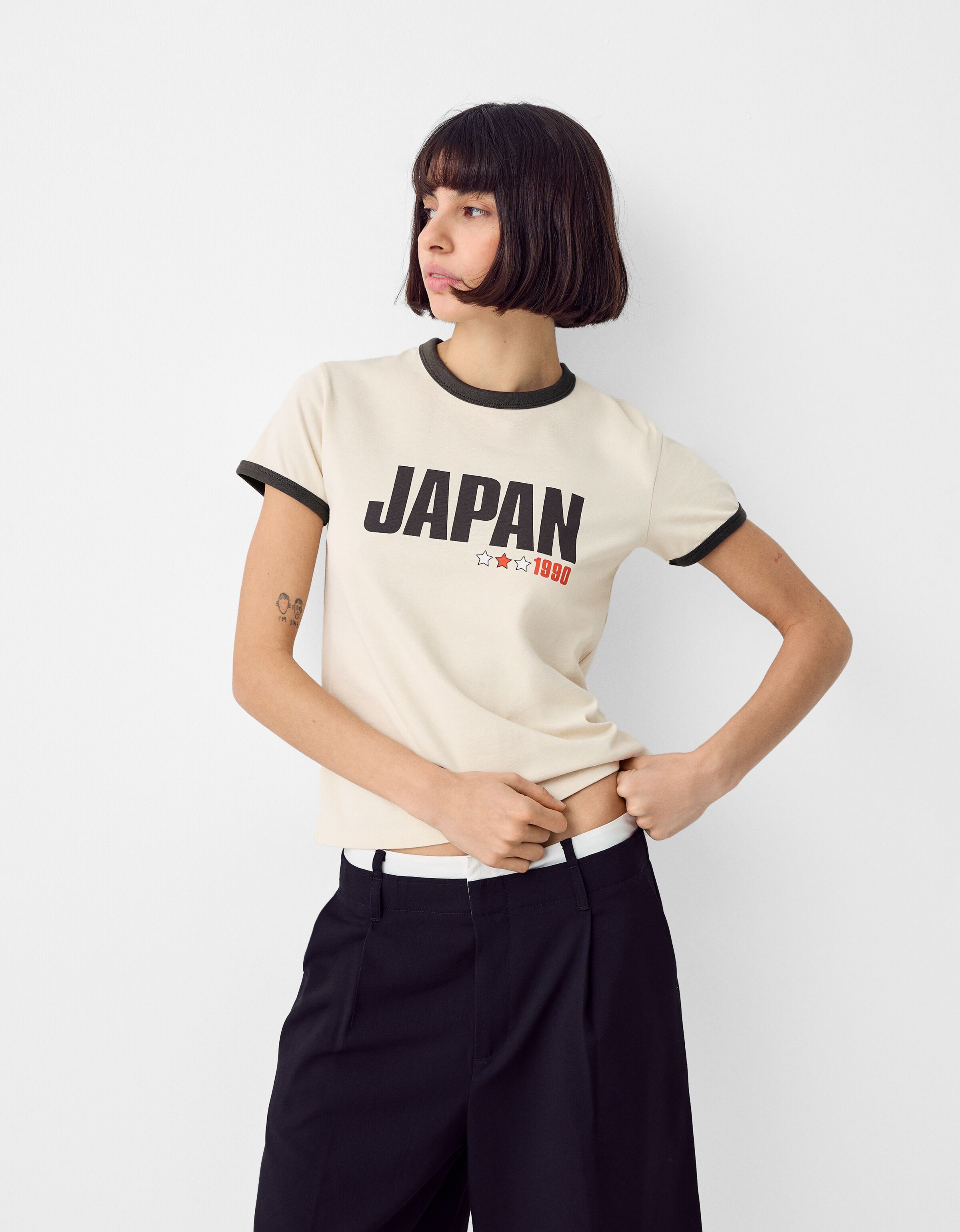 Tee shirt epaulette online bershka