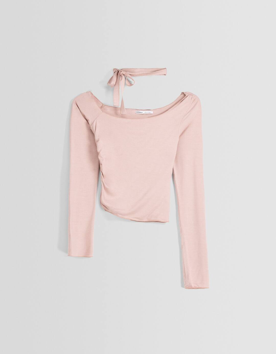 Camiseta manga larga asimétrica pañuelo