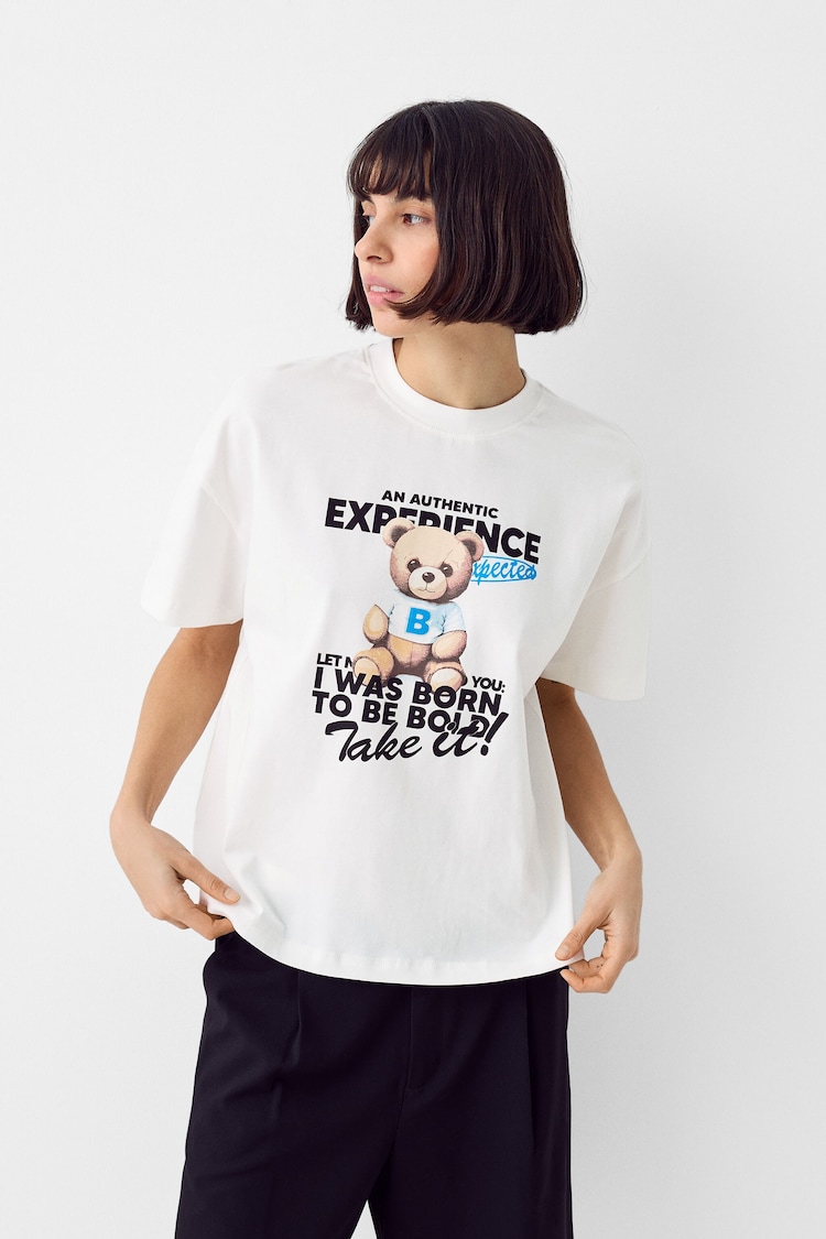Oversized T-shirt met print en korte mouw