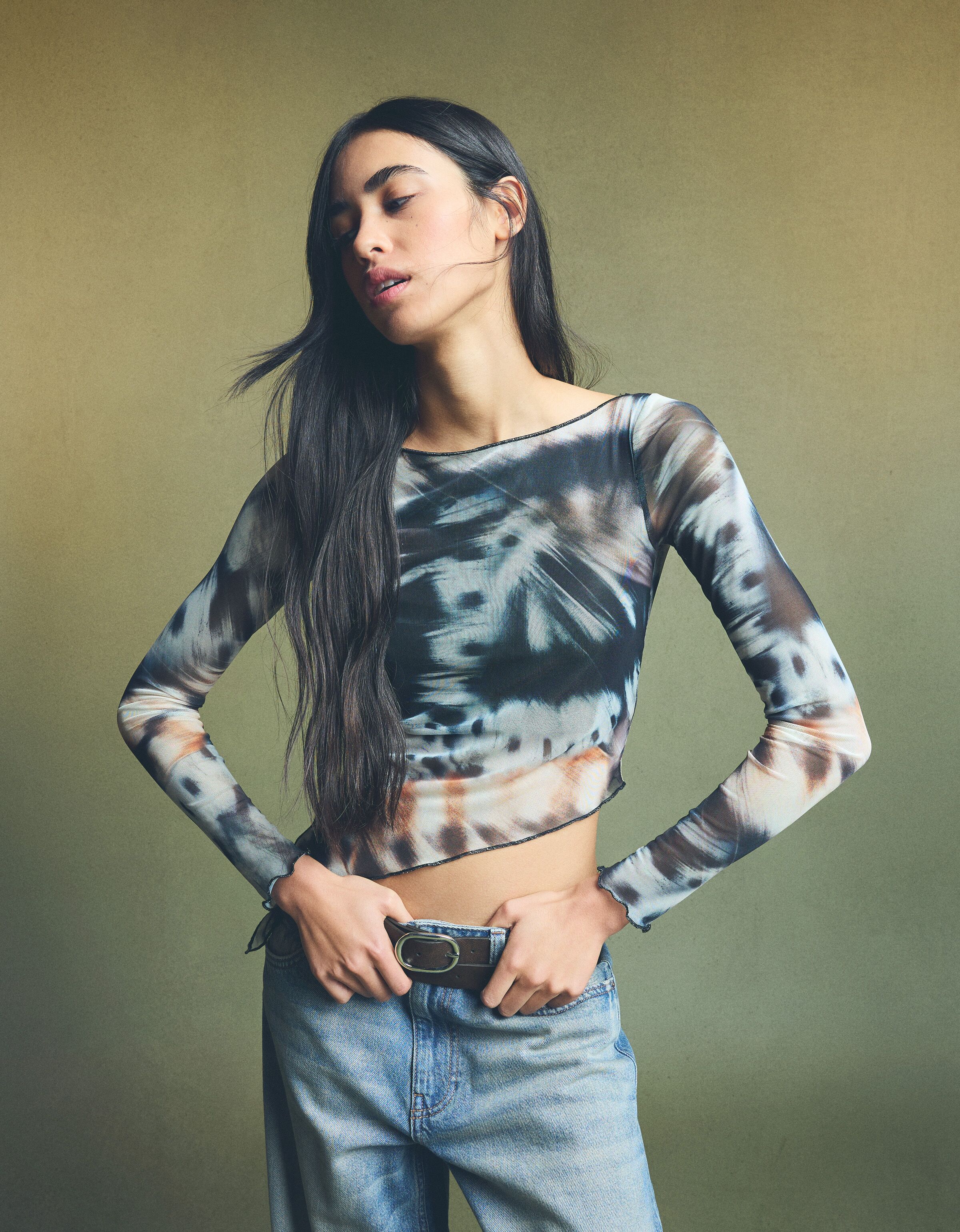 Bershka camisetas manga larga mujer store