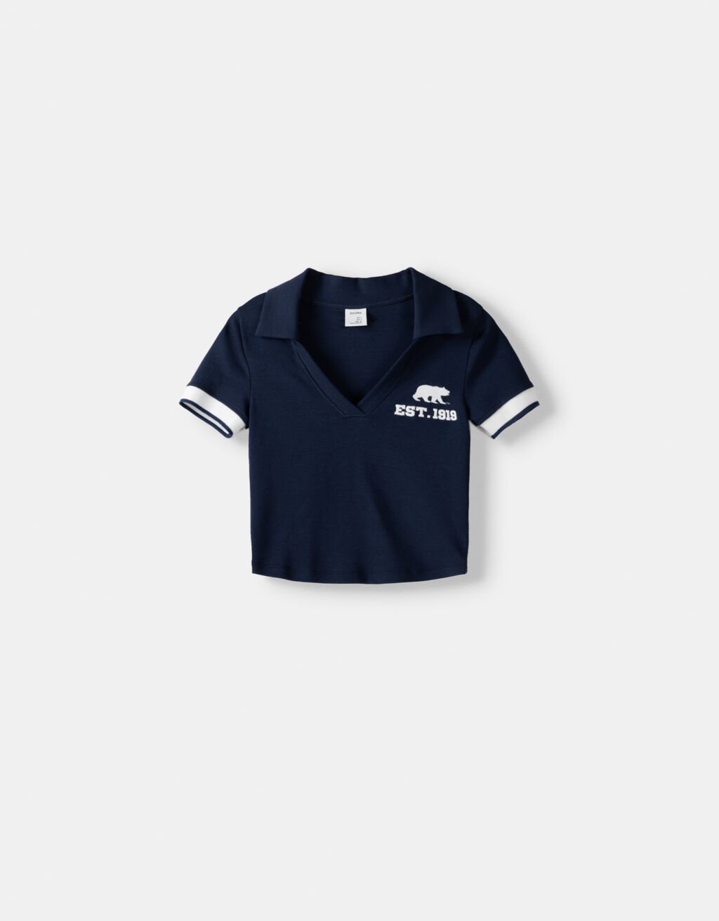 Polo yaka vücuda oturan UCLA işlemeli t-shirt