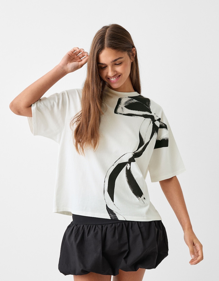 Short sleeve T-shirt with print - T-shirts - Women