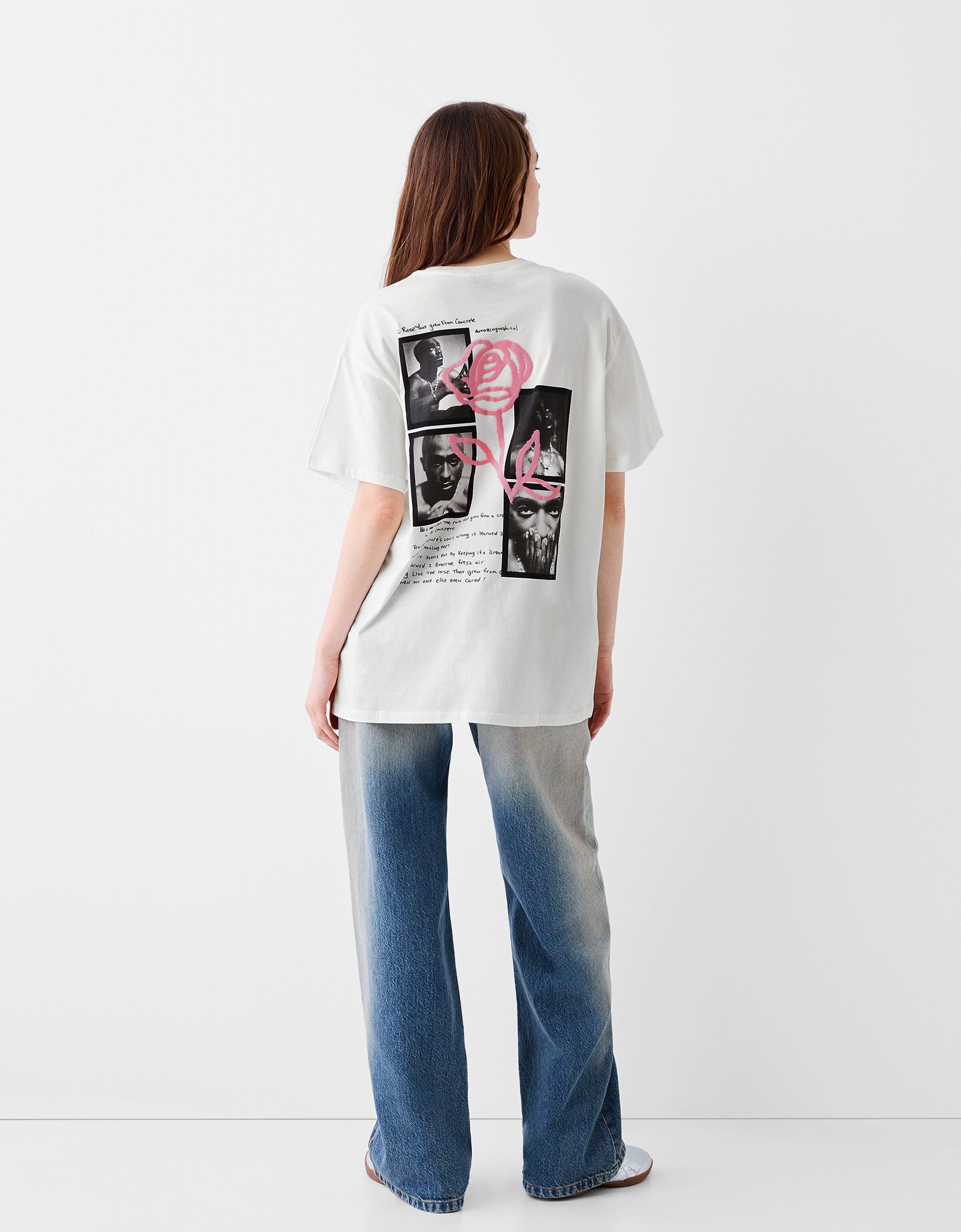 Tupac print short sleeve T shirt T shirts and Tops BSK Teen