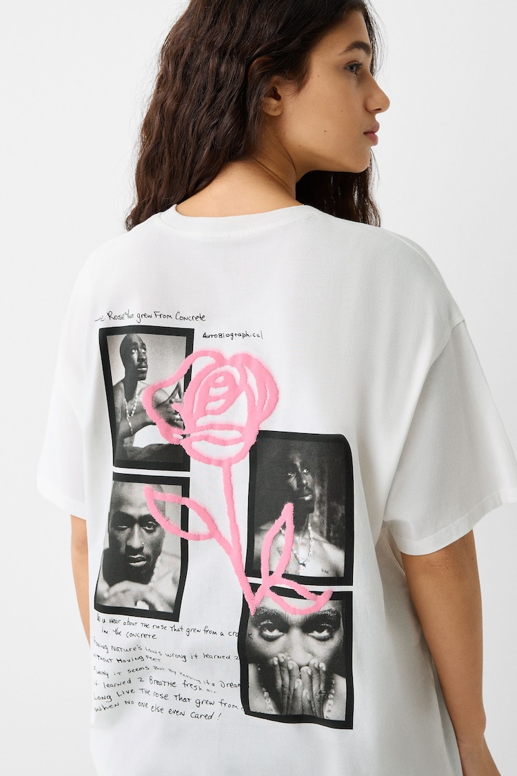 Tupac print short sleeve T-shirt