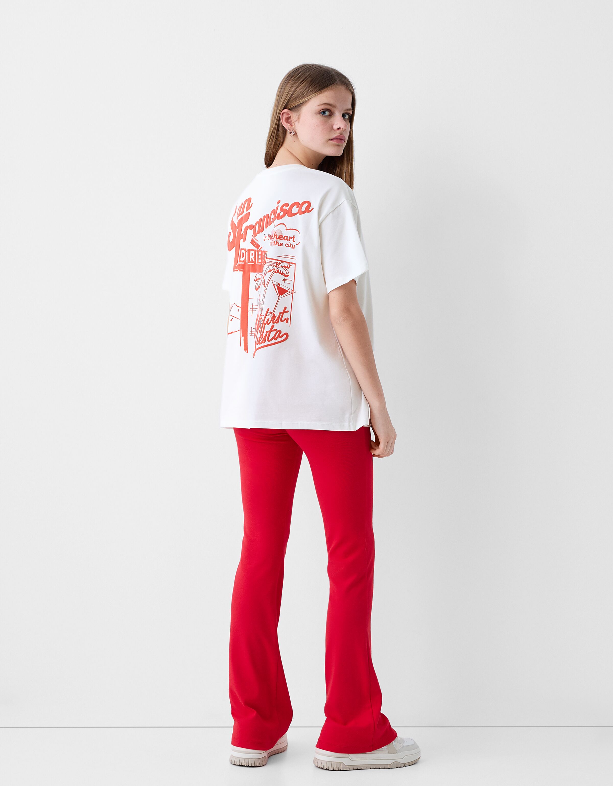 Printed short sleeve oversize T-shirt - Tees and Tops - BSK Teen 