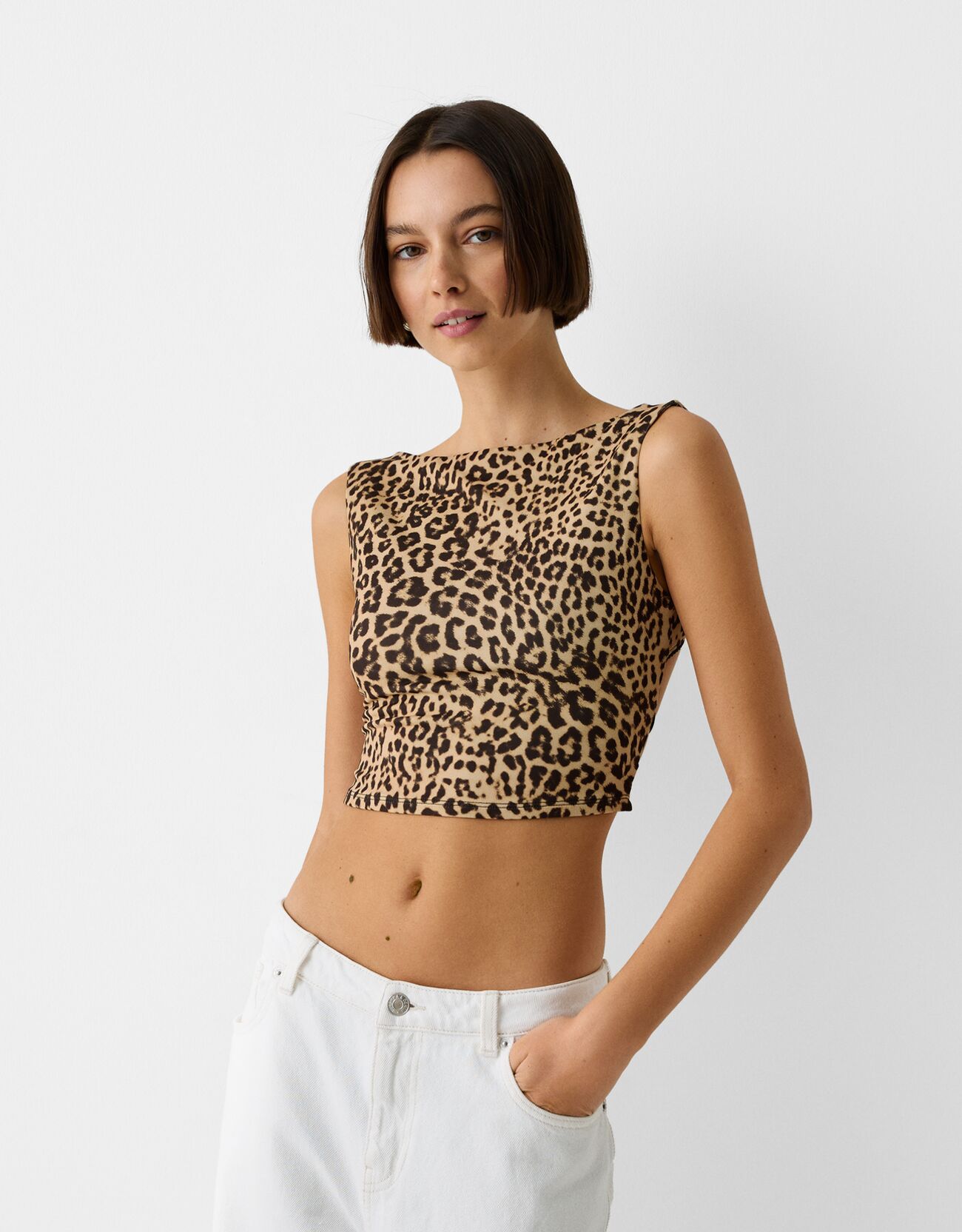 Leopard print 2024 jeans bershka