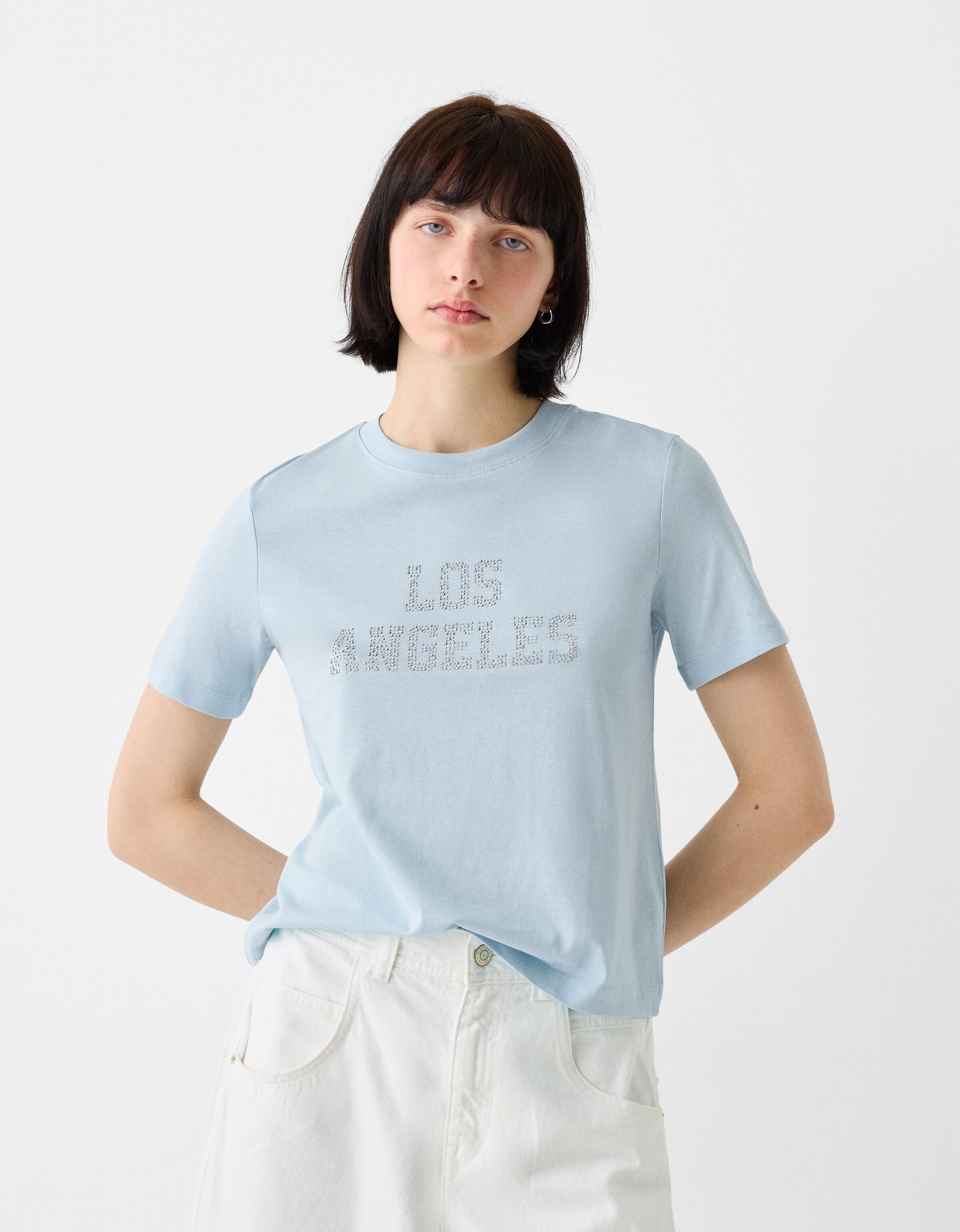 Camiseta angeles bershka clearance
