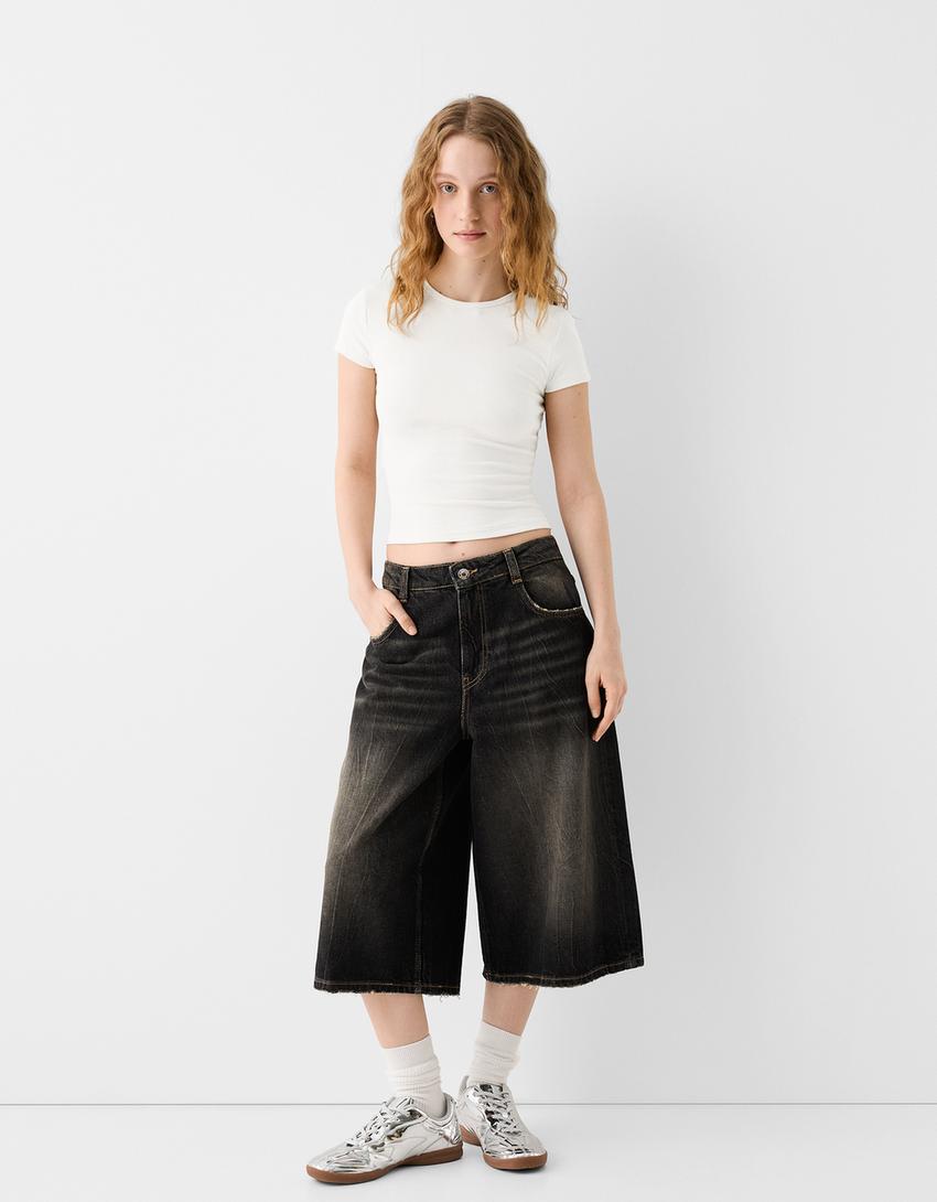 T-shirt manga curta decote redondo-Gelo-3